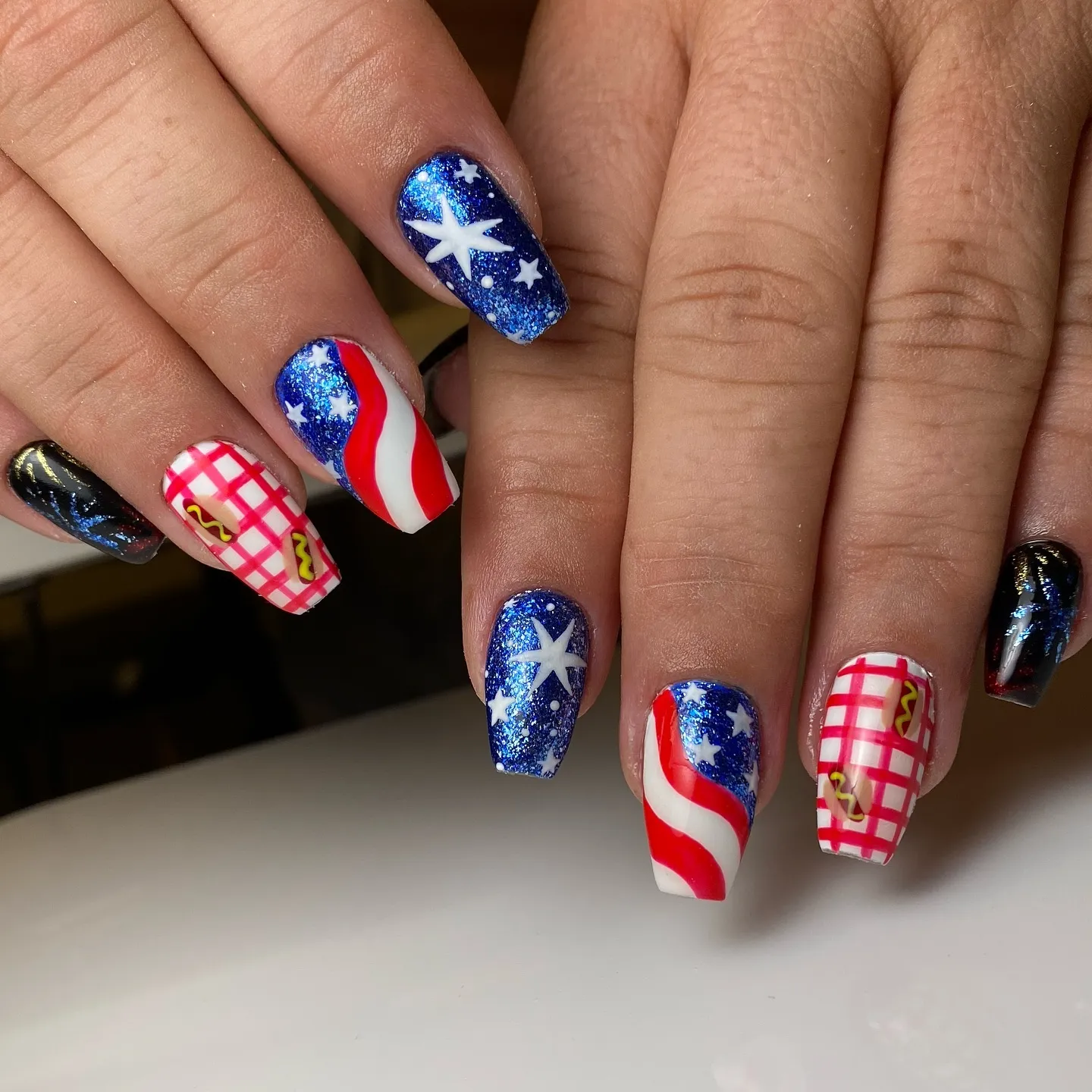 Red, White, and Blue Nail Designs