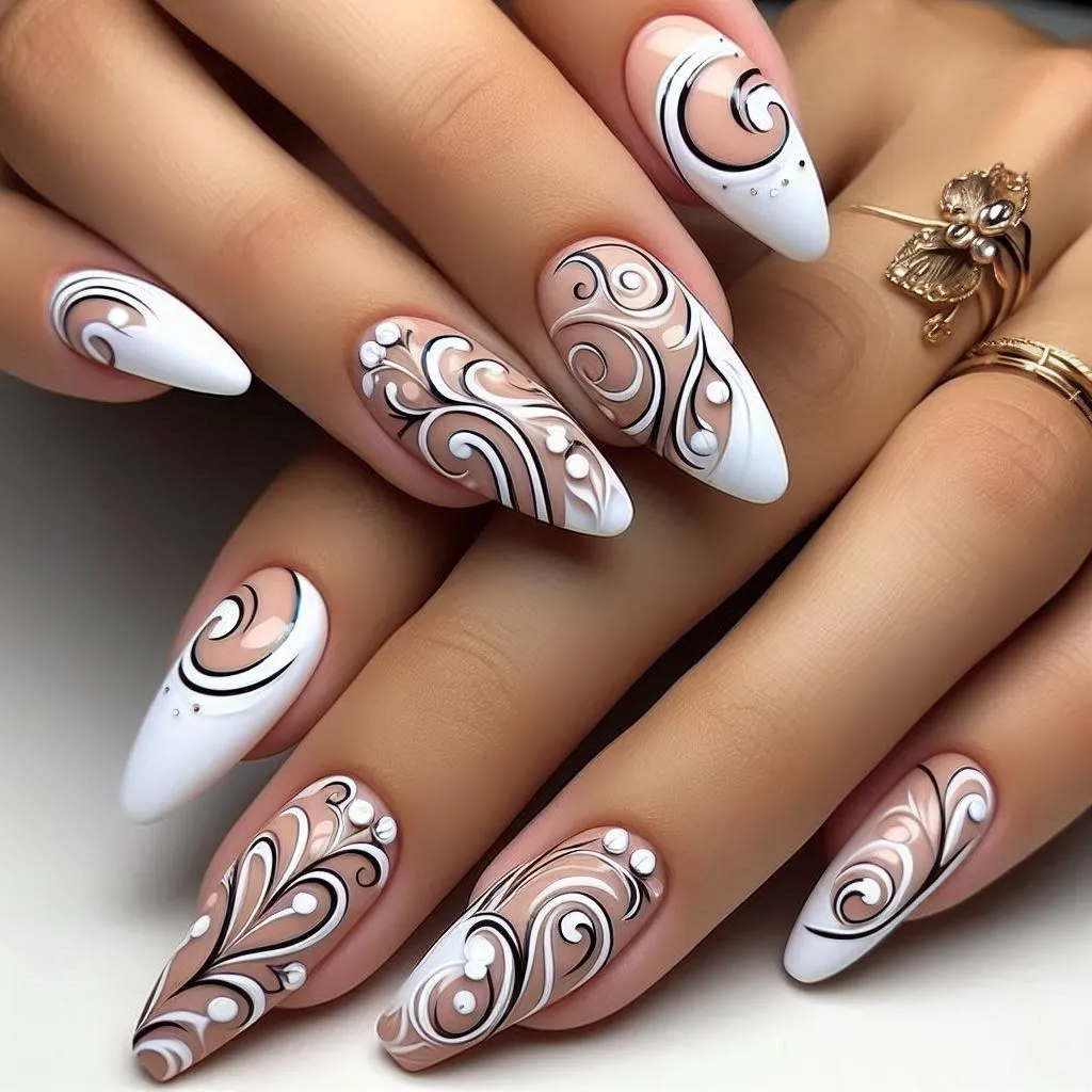 3D Swirl Nails