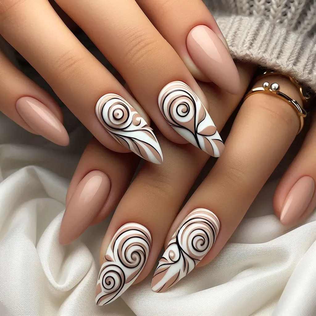 3D Swirl Nails