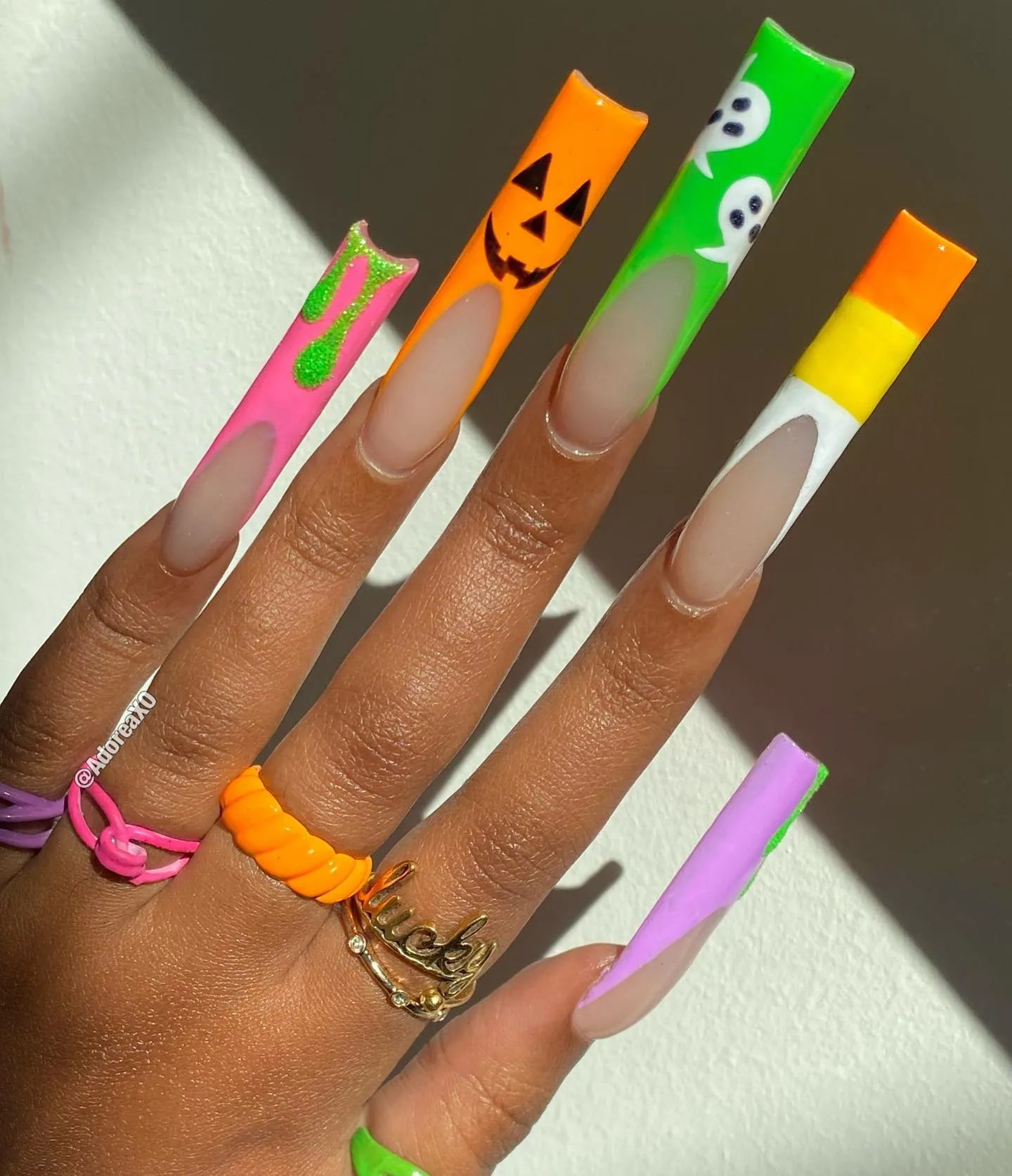 Chic Candy Corn Nails