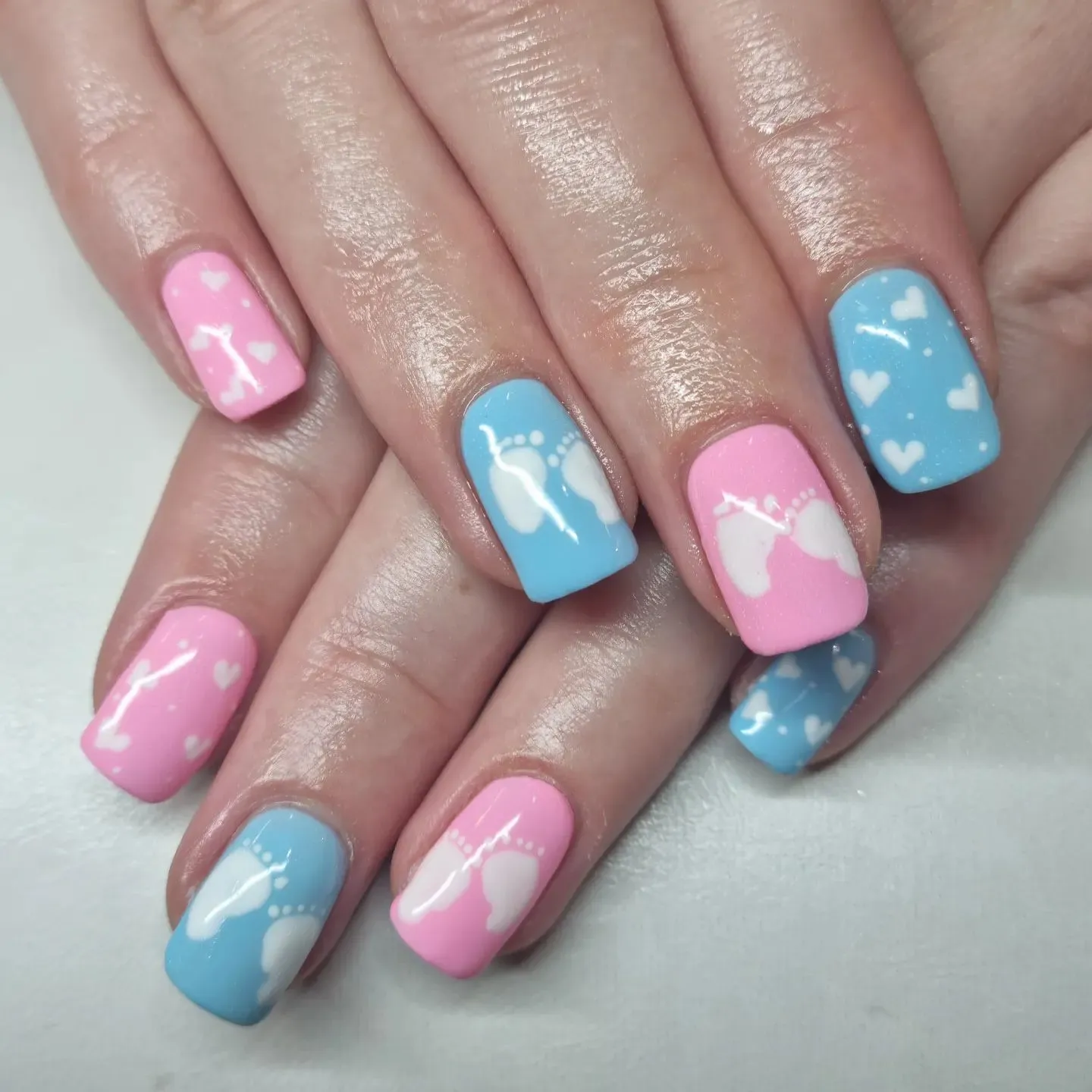 Pink and Blue Nail Designs