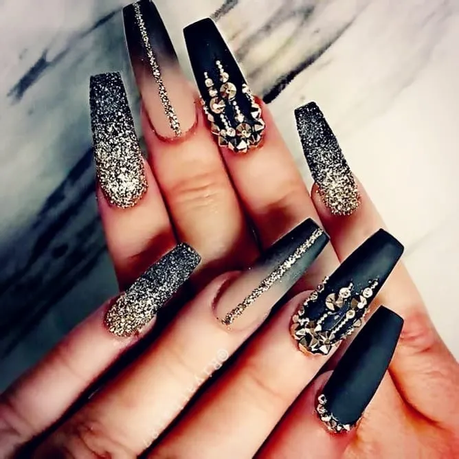 Black Coffin Nails for Parties