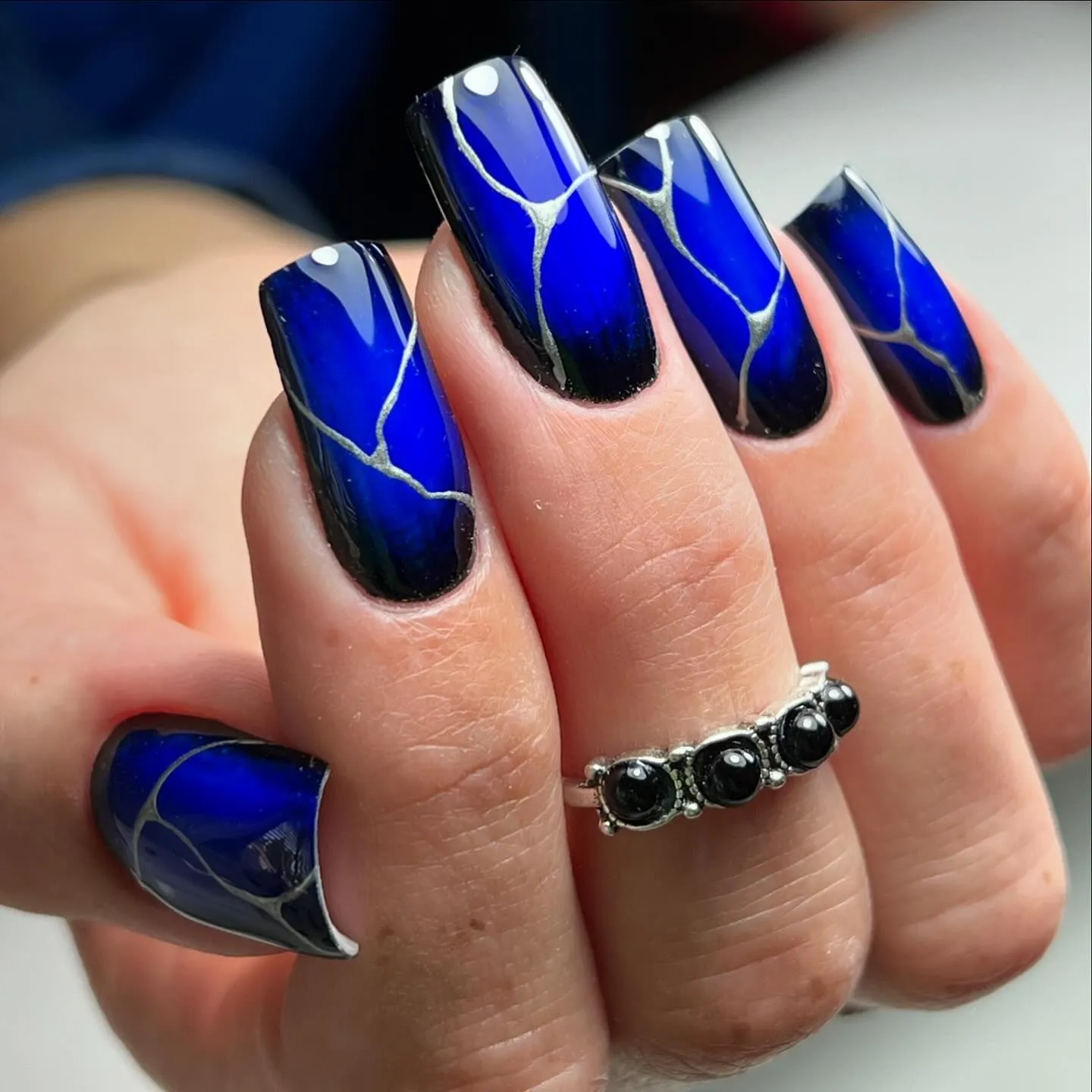 Black and Blue Nail Designs