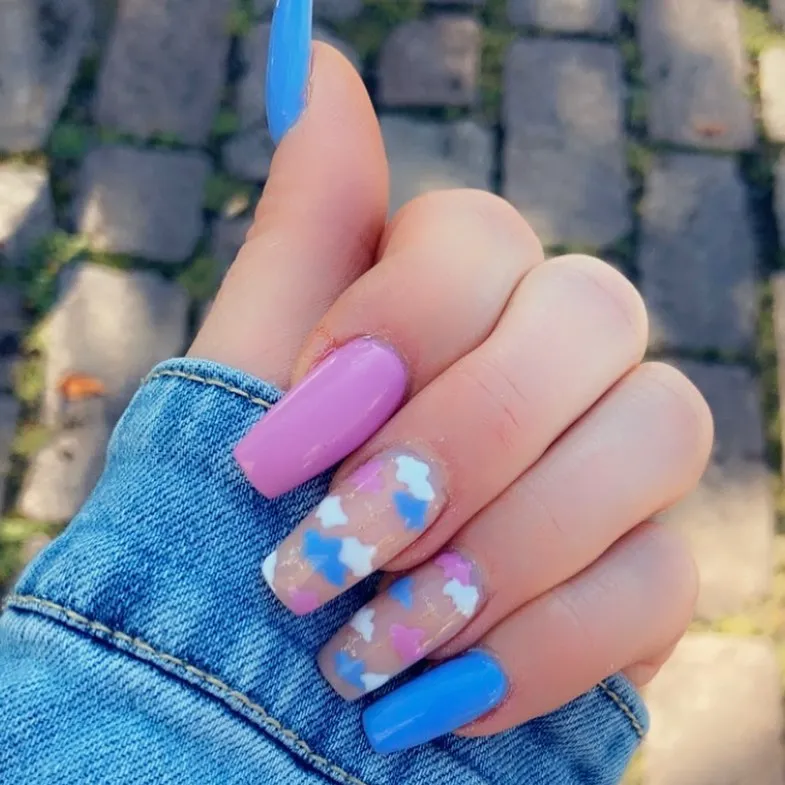 Purple and Blue Nail Designs