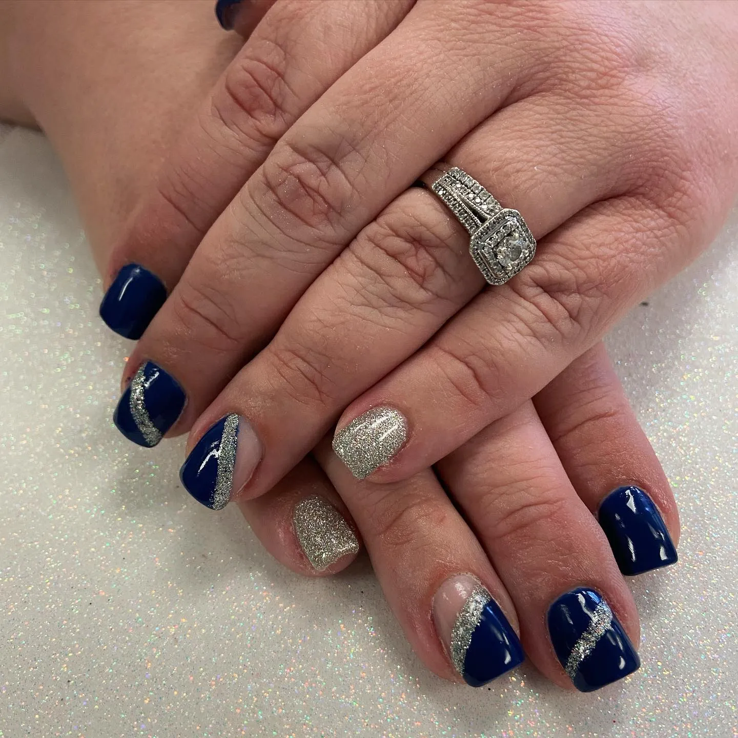 Silver and Blue Nail Designs