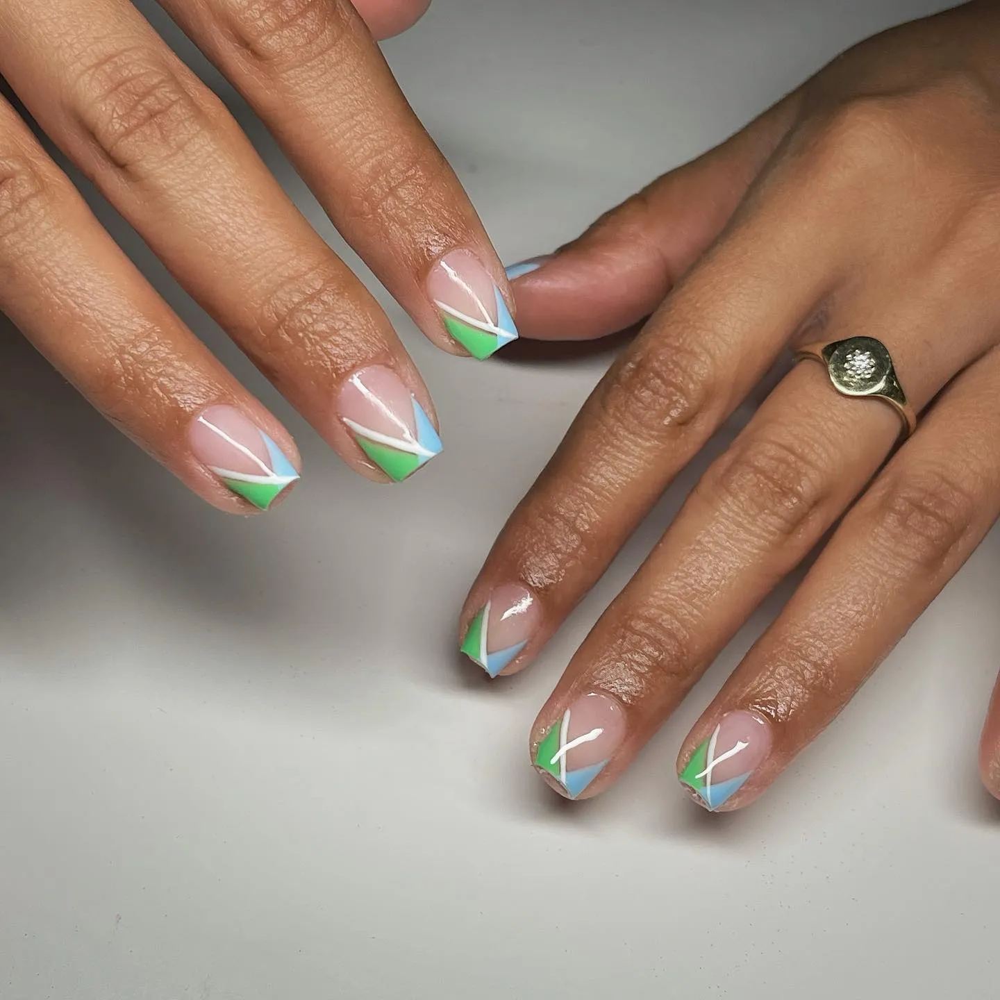 Green and Blue Nail Designs