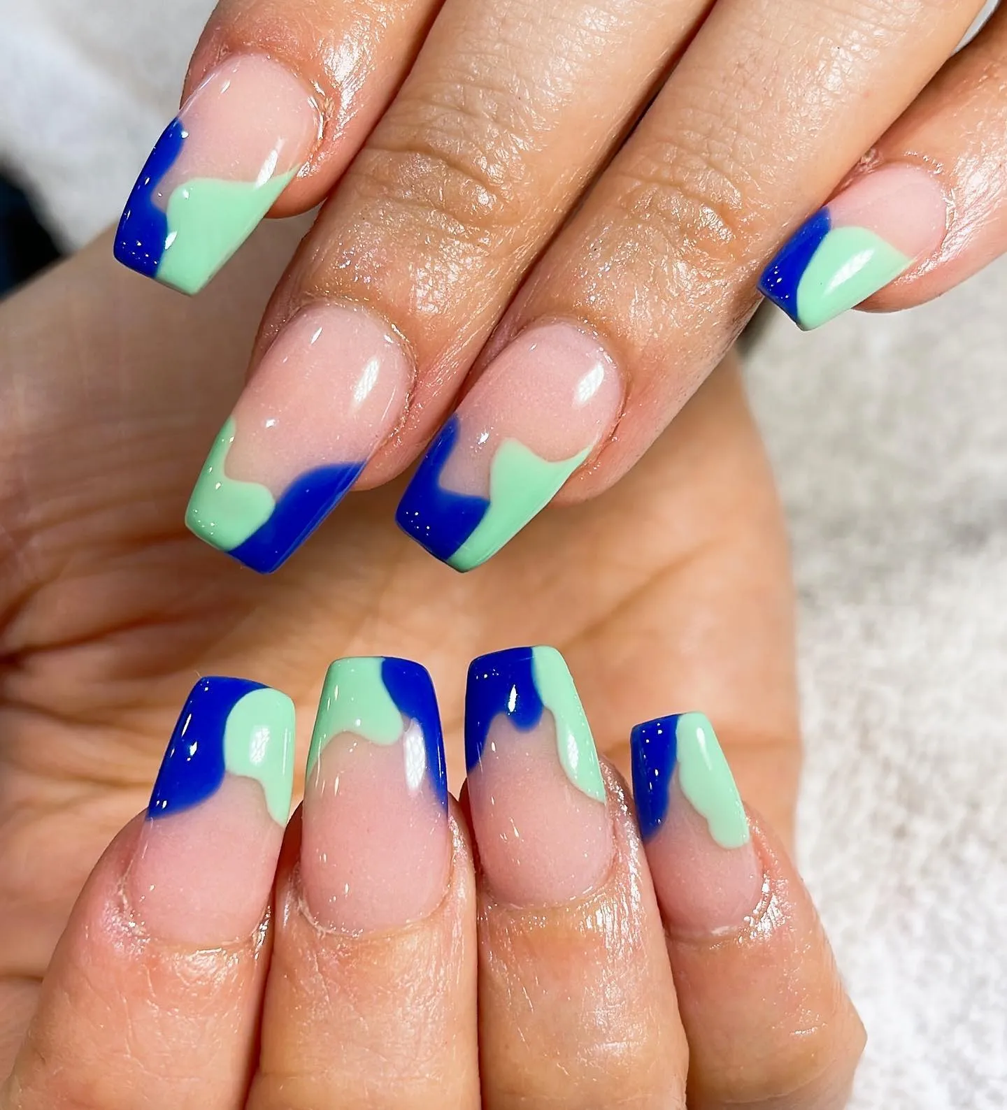 Green and Blue Nail Designs