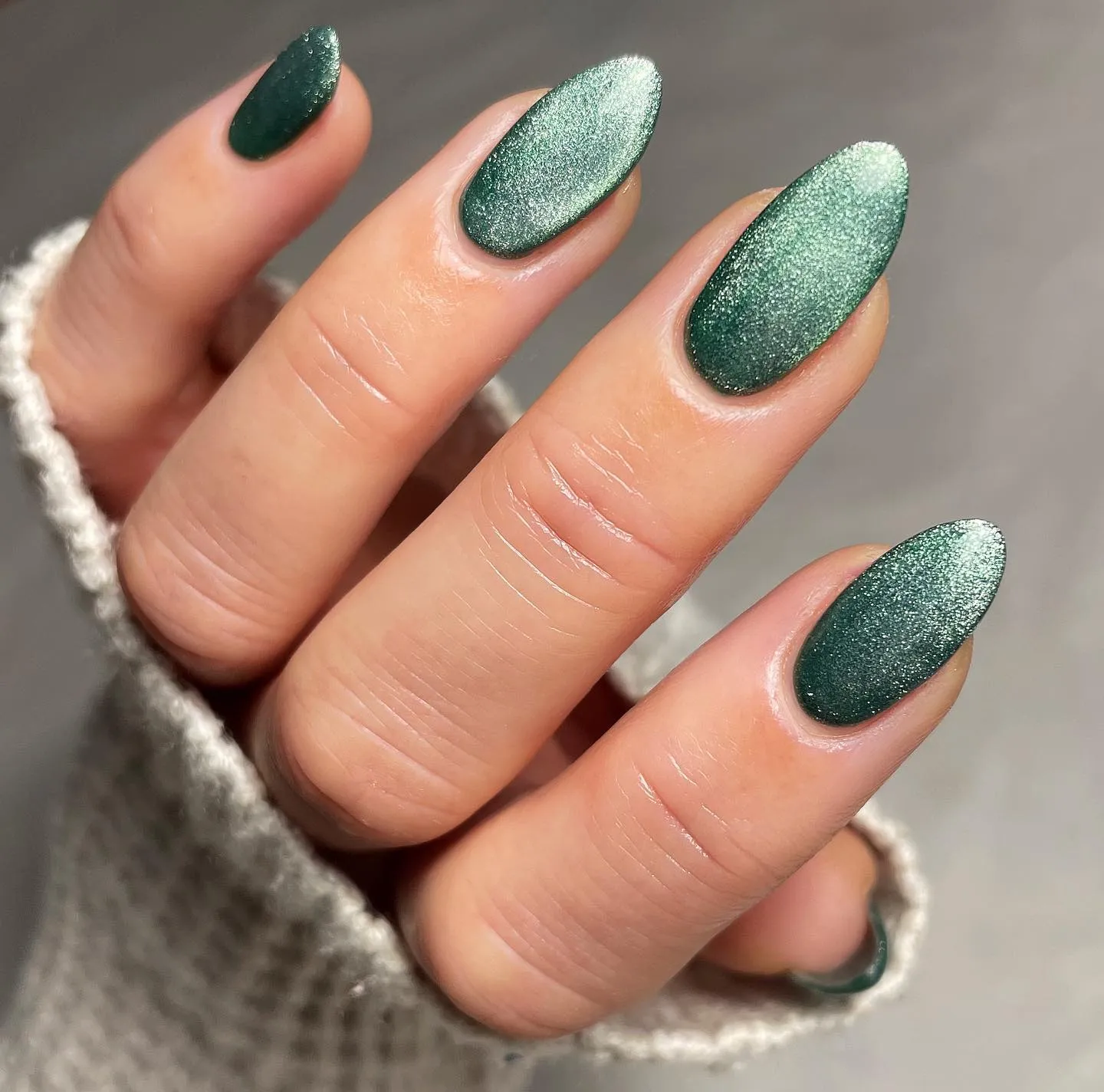 Villainous Green Velvet Nails