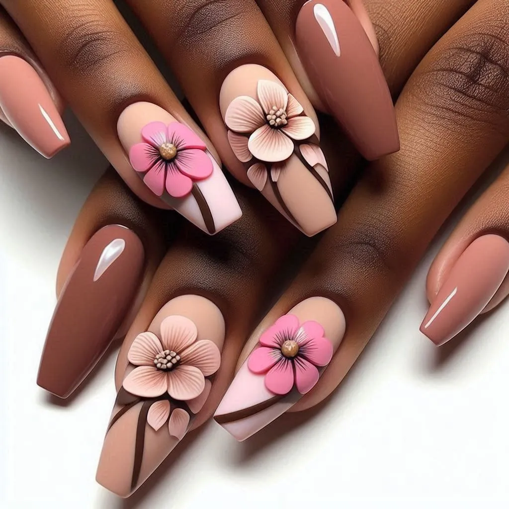 3D Floral Nails