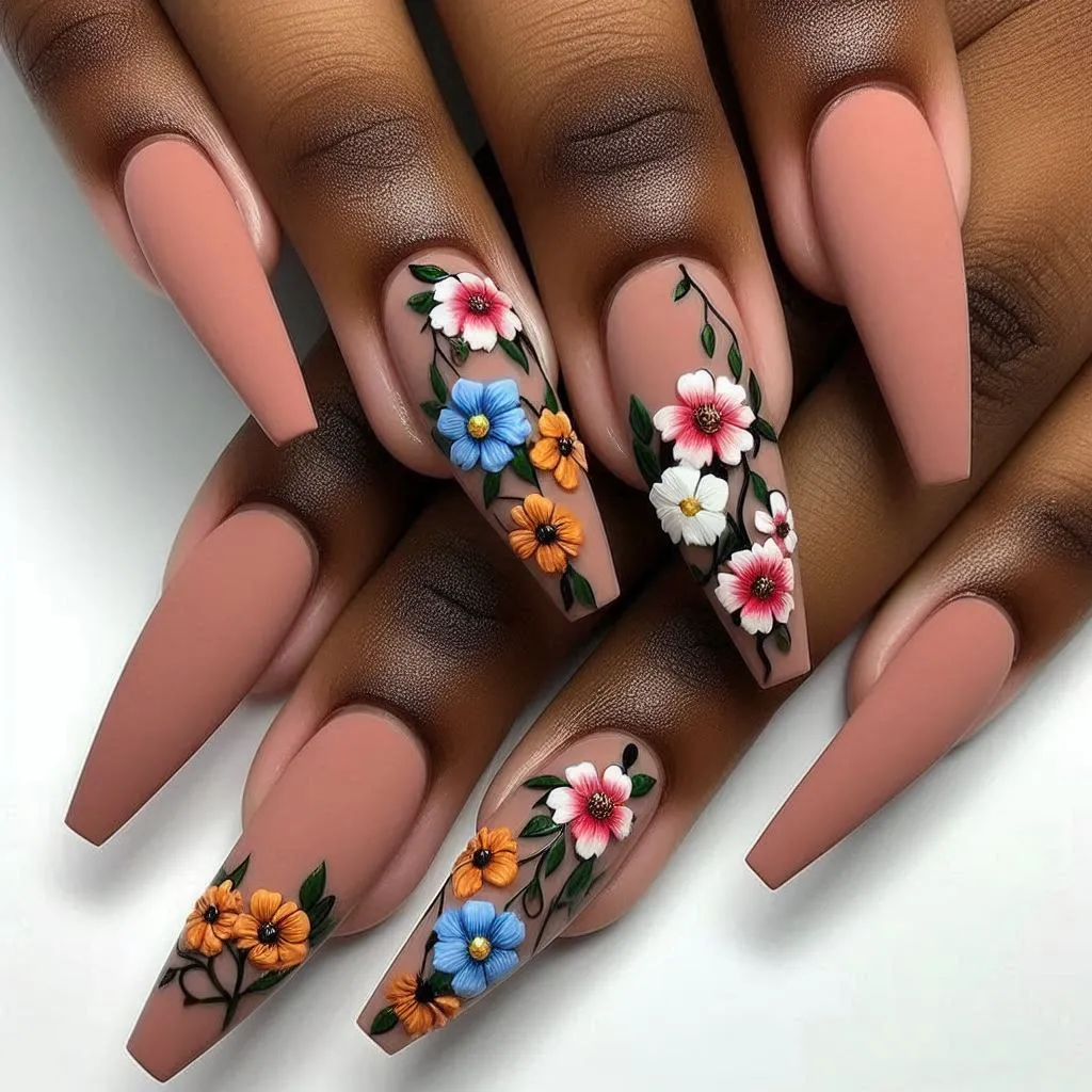 3D Floral Nails