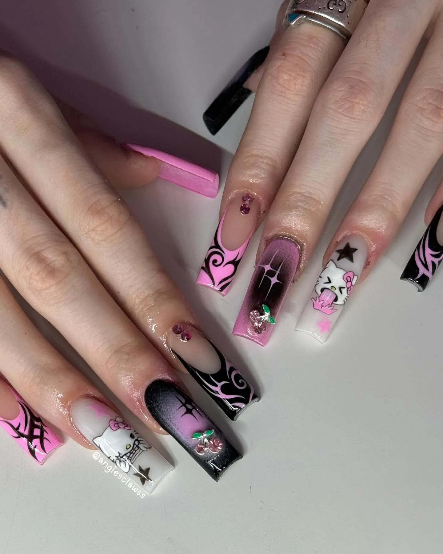 Abstract Black Coffin Nails