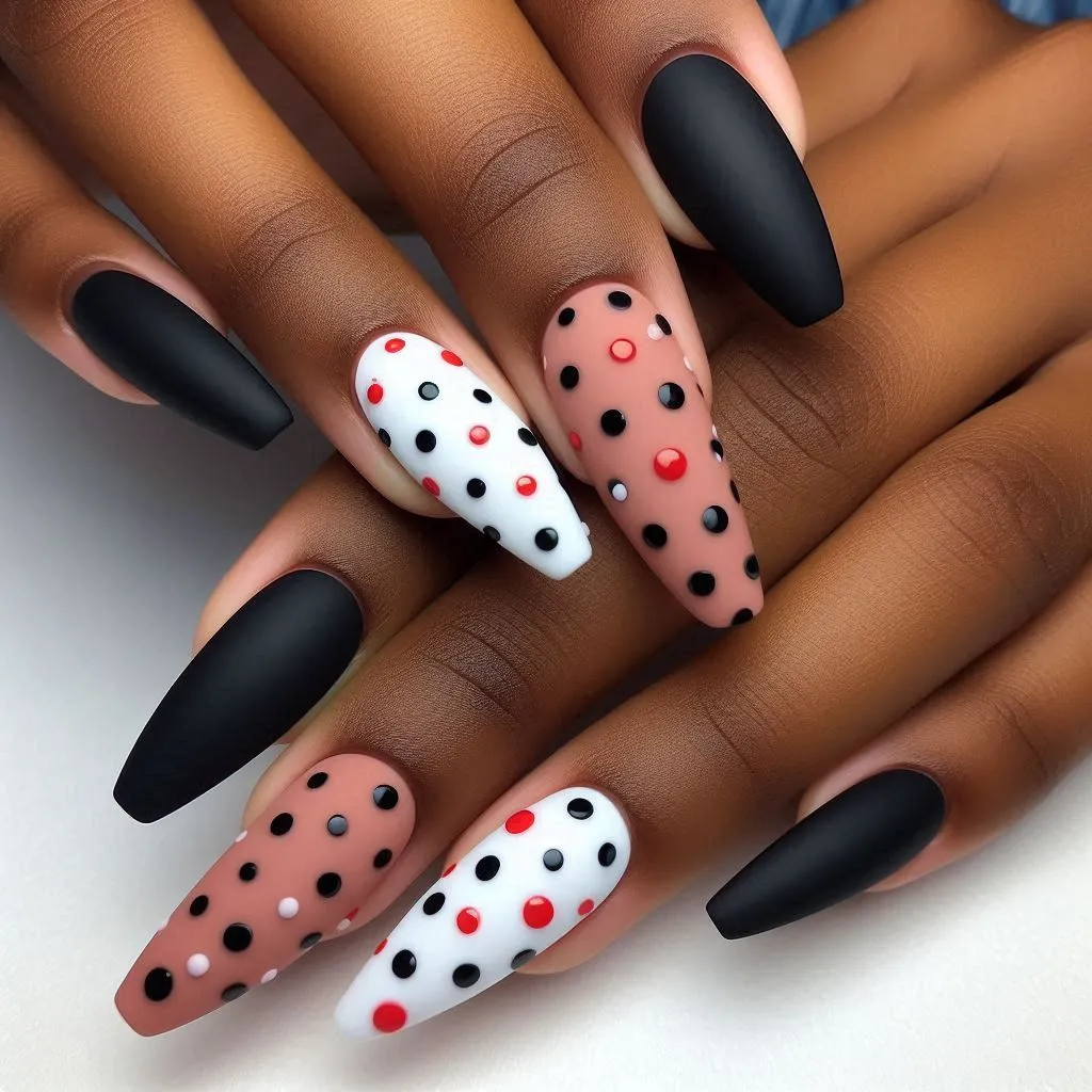 Polka Dot 3D Nail Designs