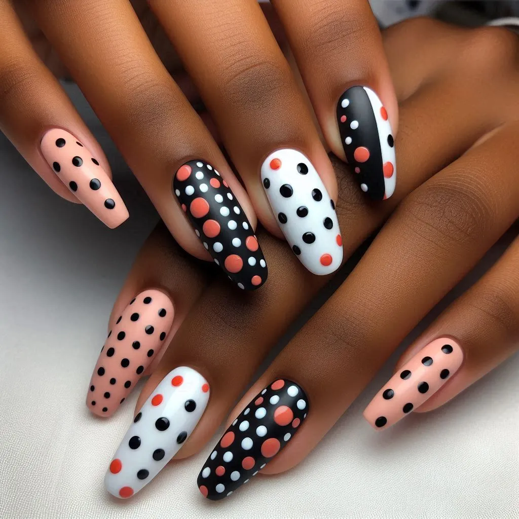 Polka Dot 3D Nail Designs