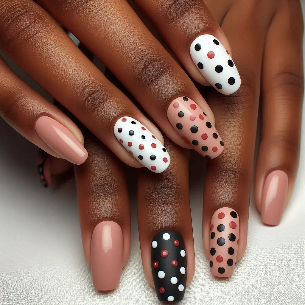 Polka Dot 3D Nail Designs