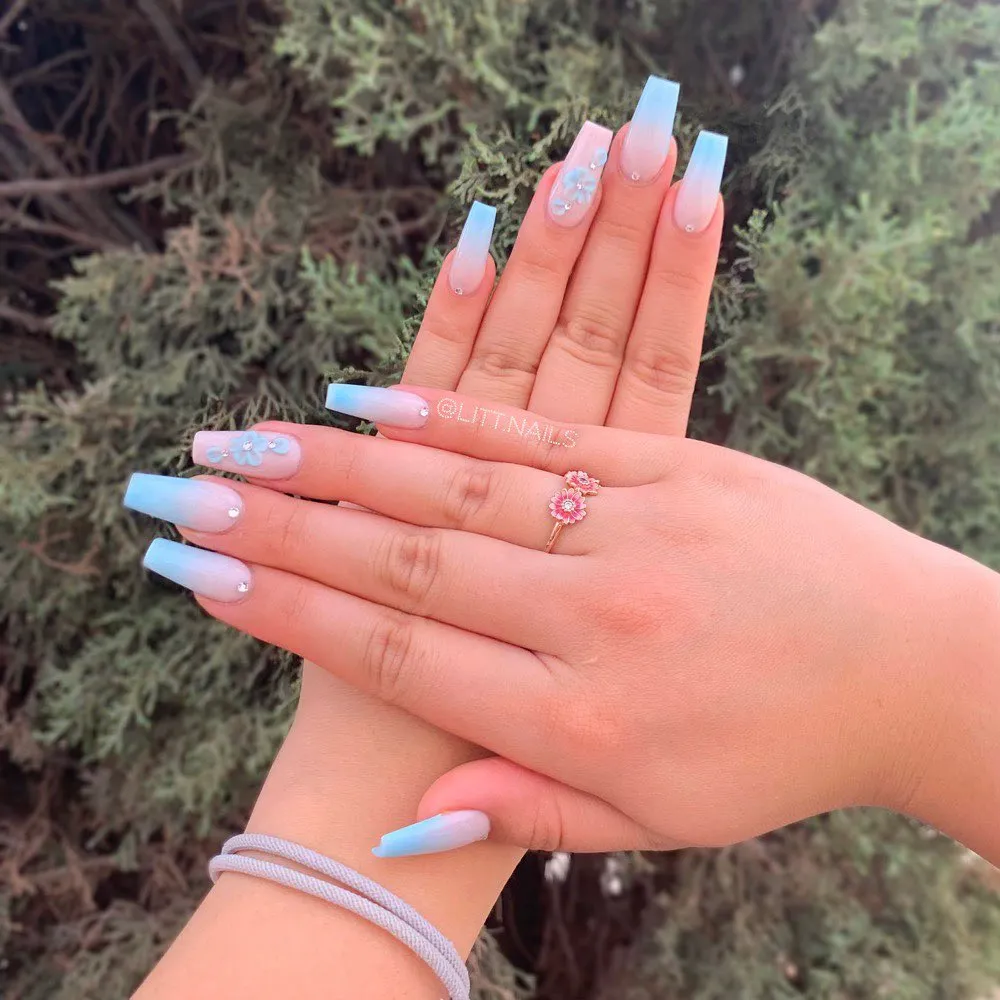 Sky Blue Nails