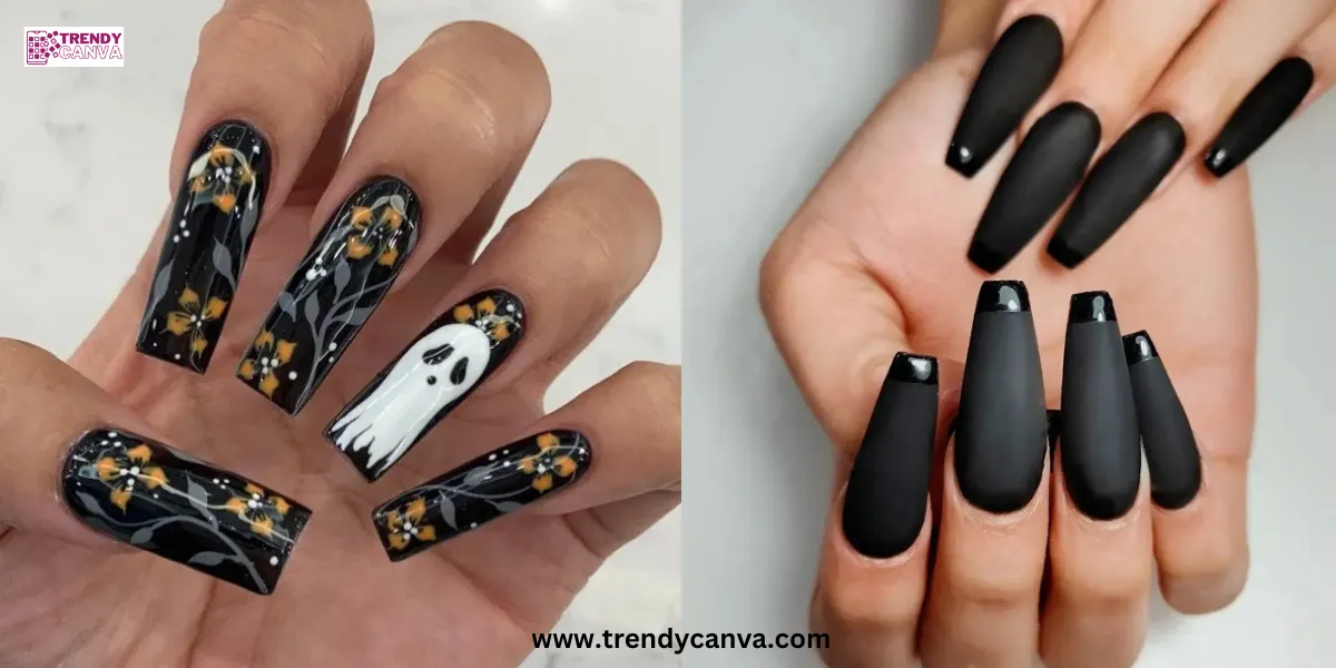 30 Best Black Coffin Nails Ideas of Gorgeousness