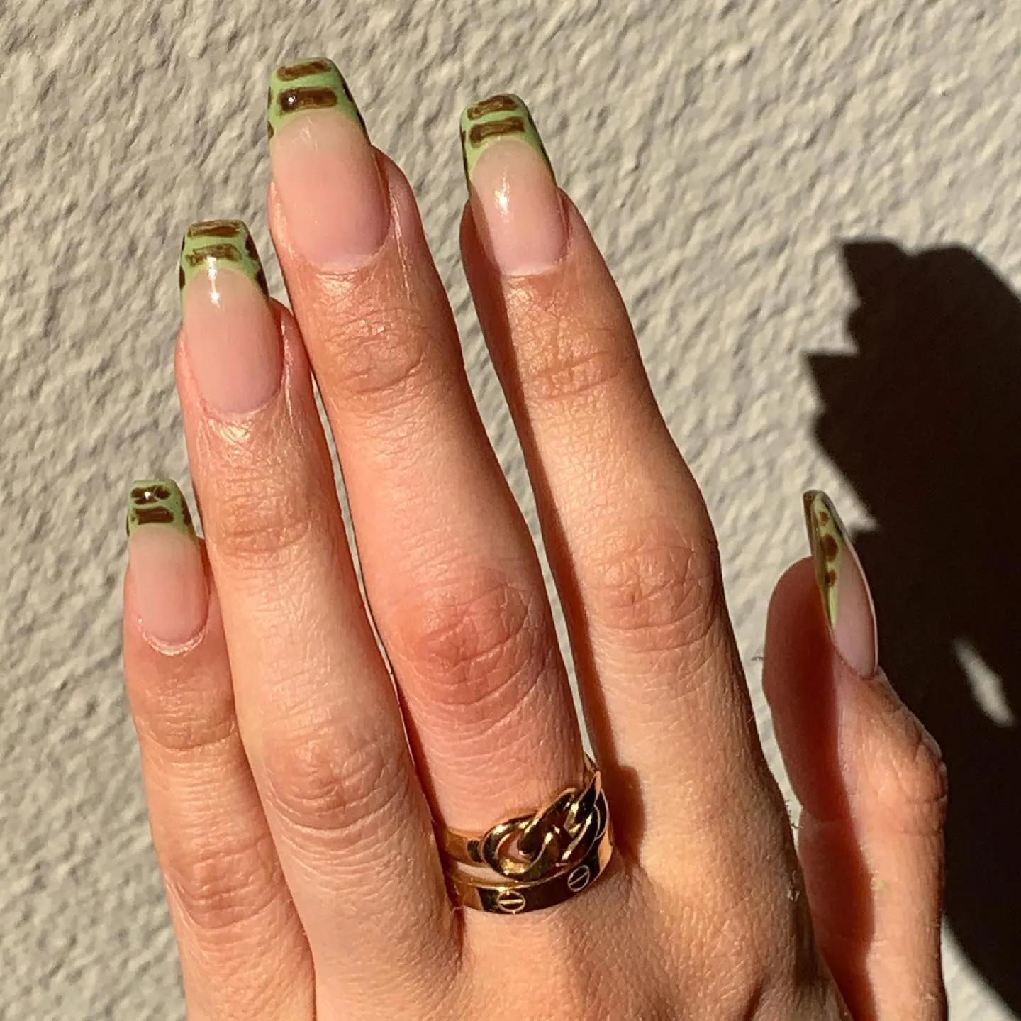 Earth Tone French Tip Nails