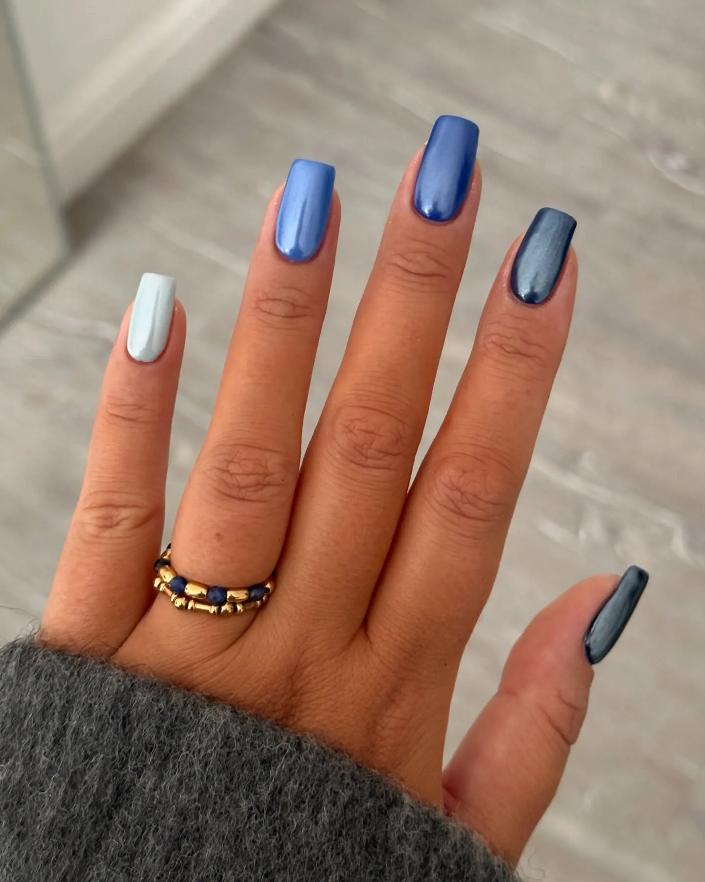 Blue Coffin Nail Designs