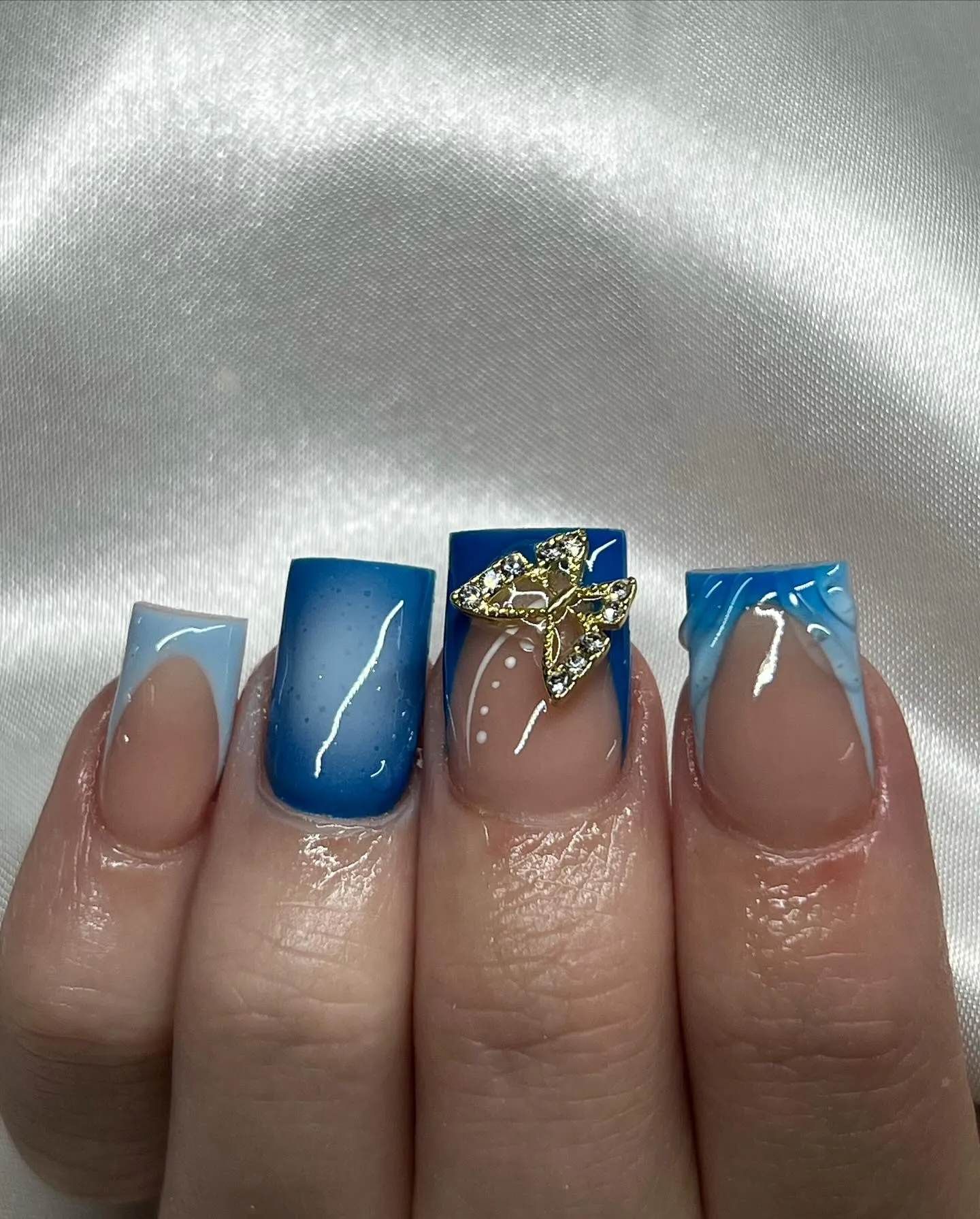 Blue Coffin Nail Designs