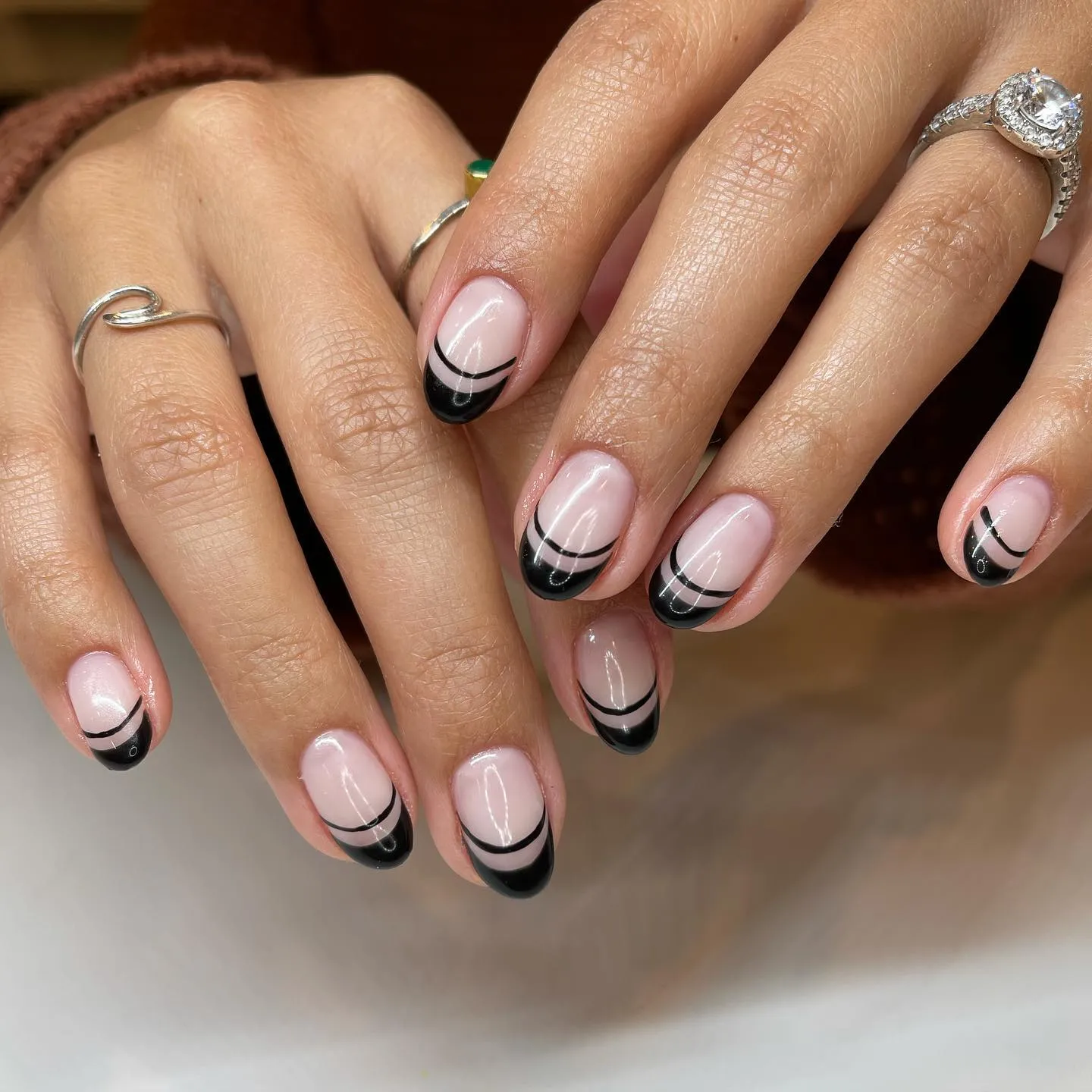 French Double Line Nails