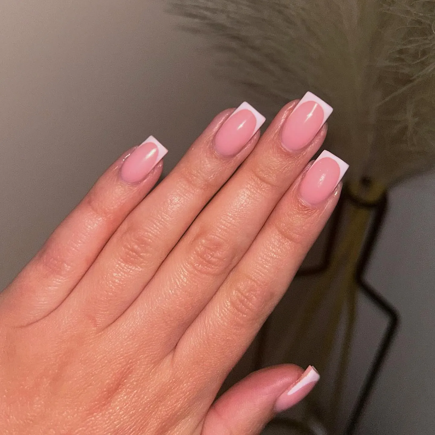 Coffin French Tip Nails