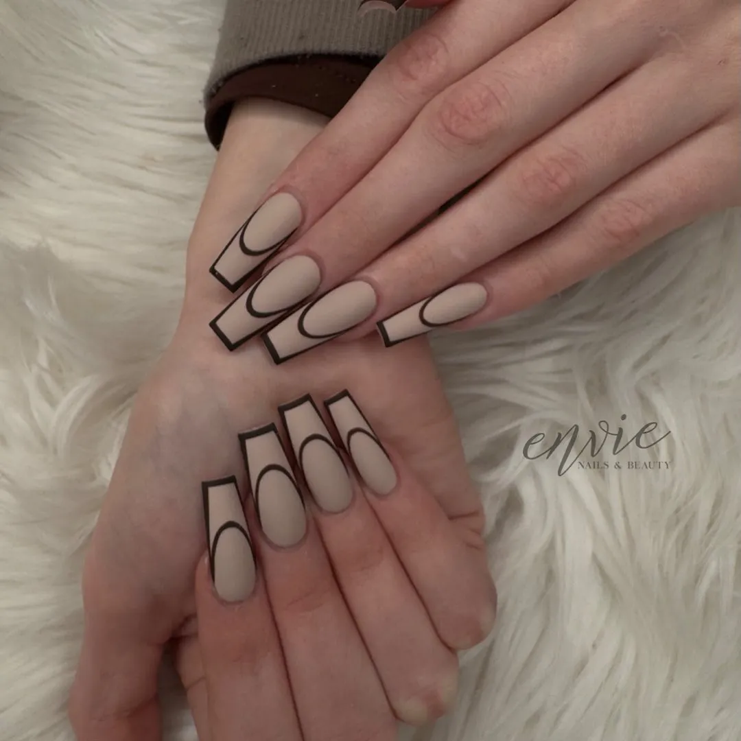 Matte Coffin Nails 