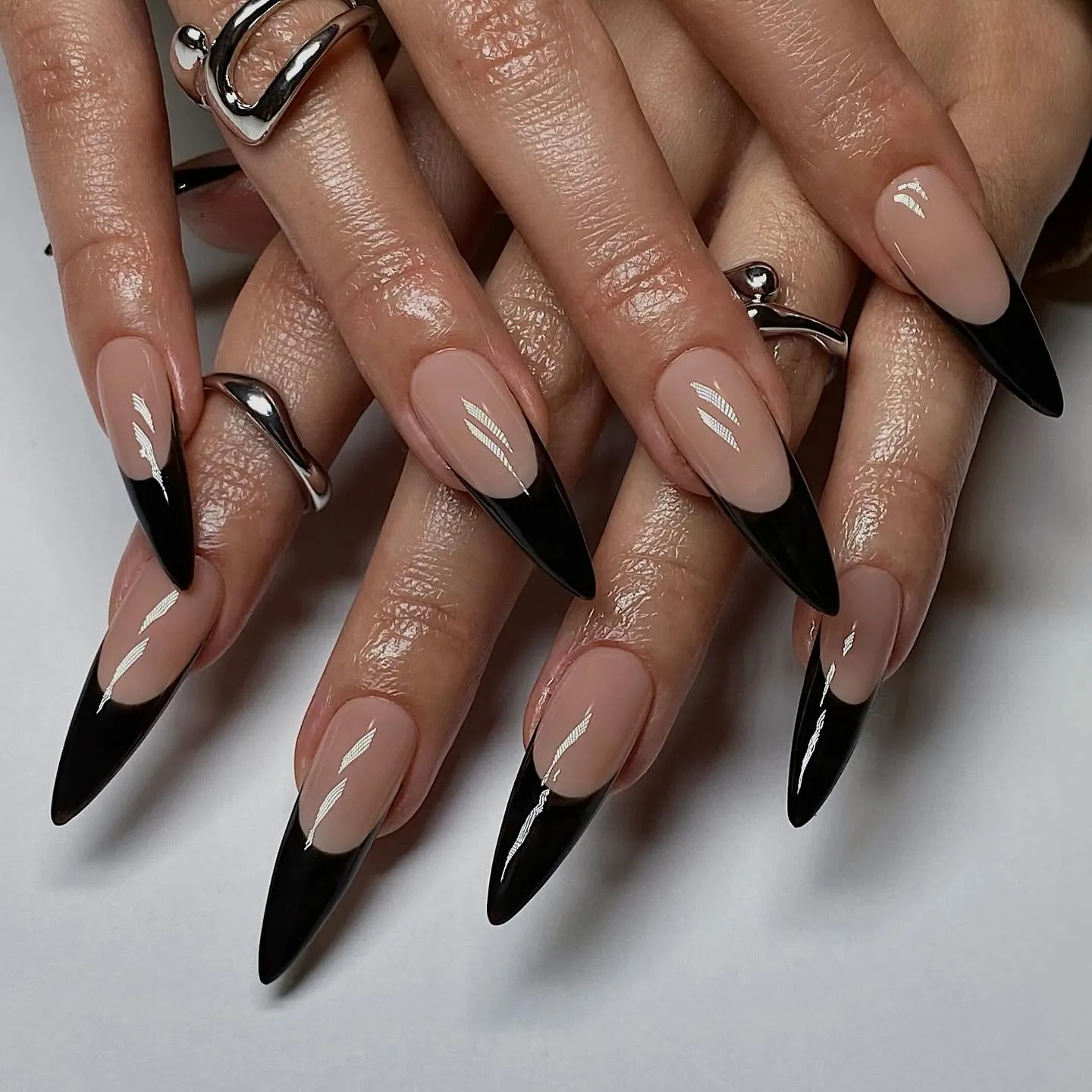 Stiletto French Tip Nails