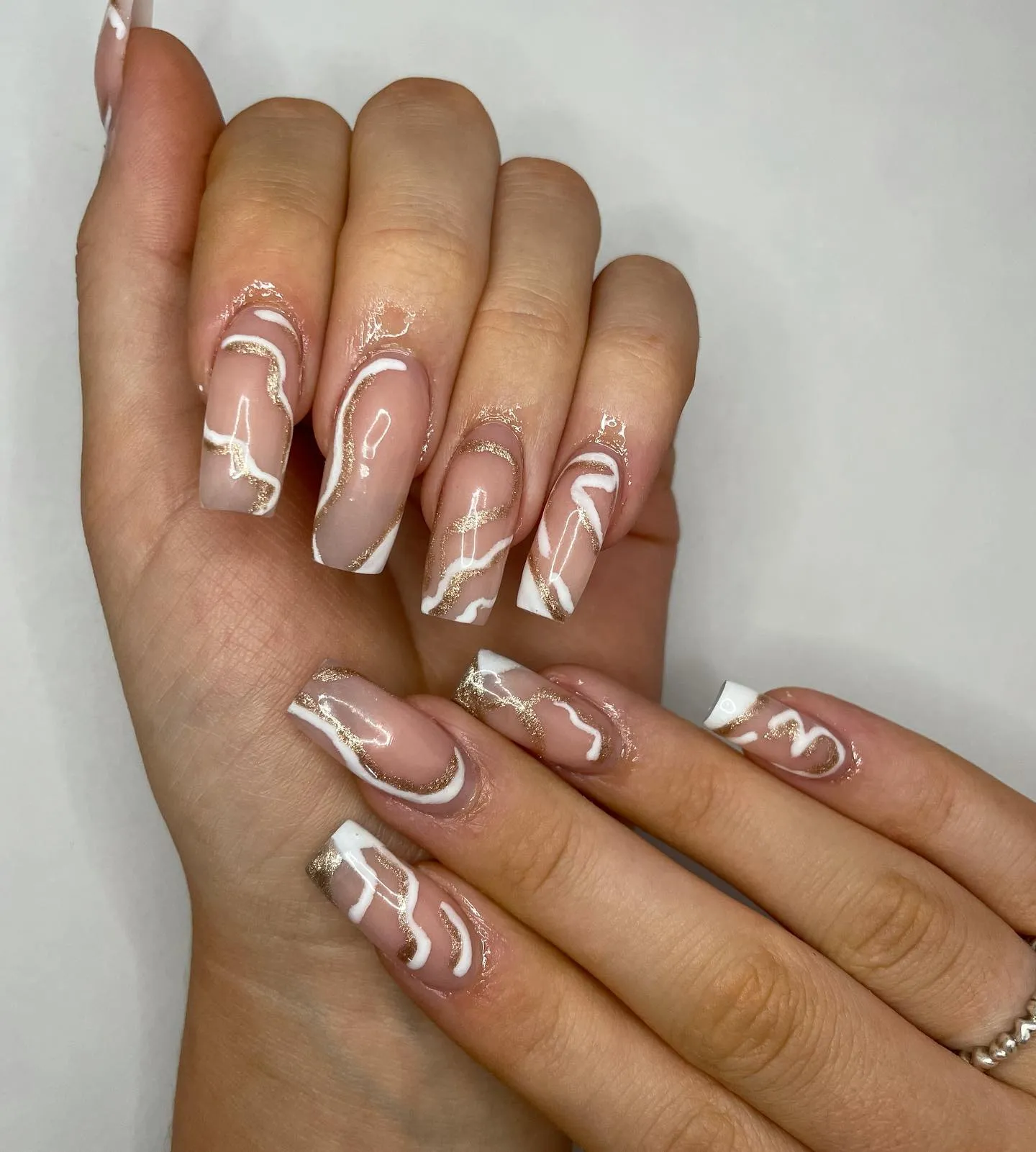 Abstract French Tip Nails