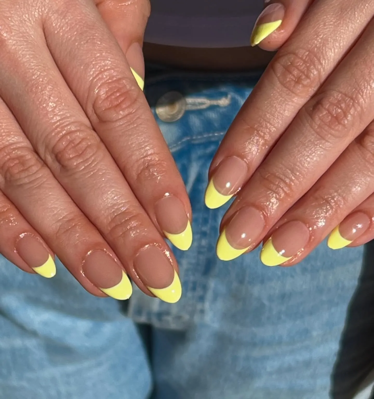 Yellow French Tip Nails