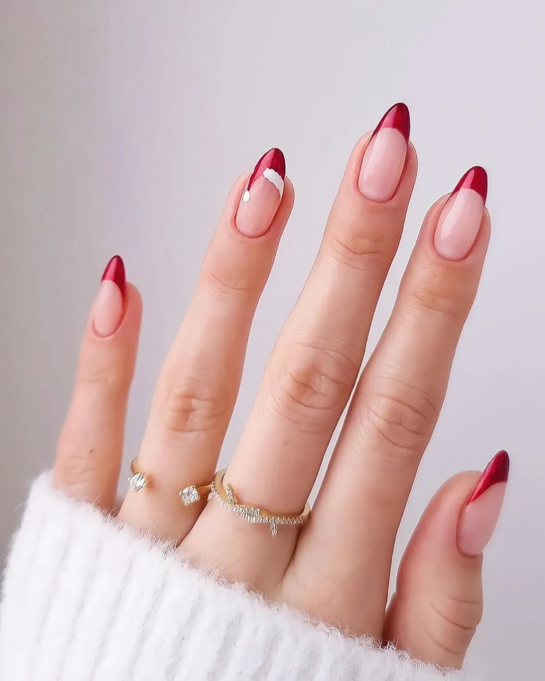 Red French Tip Nails