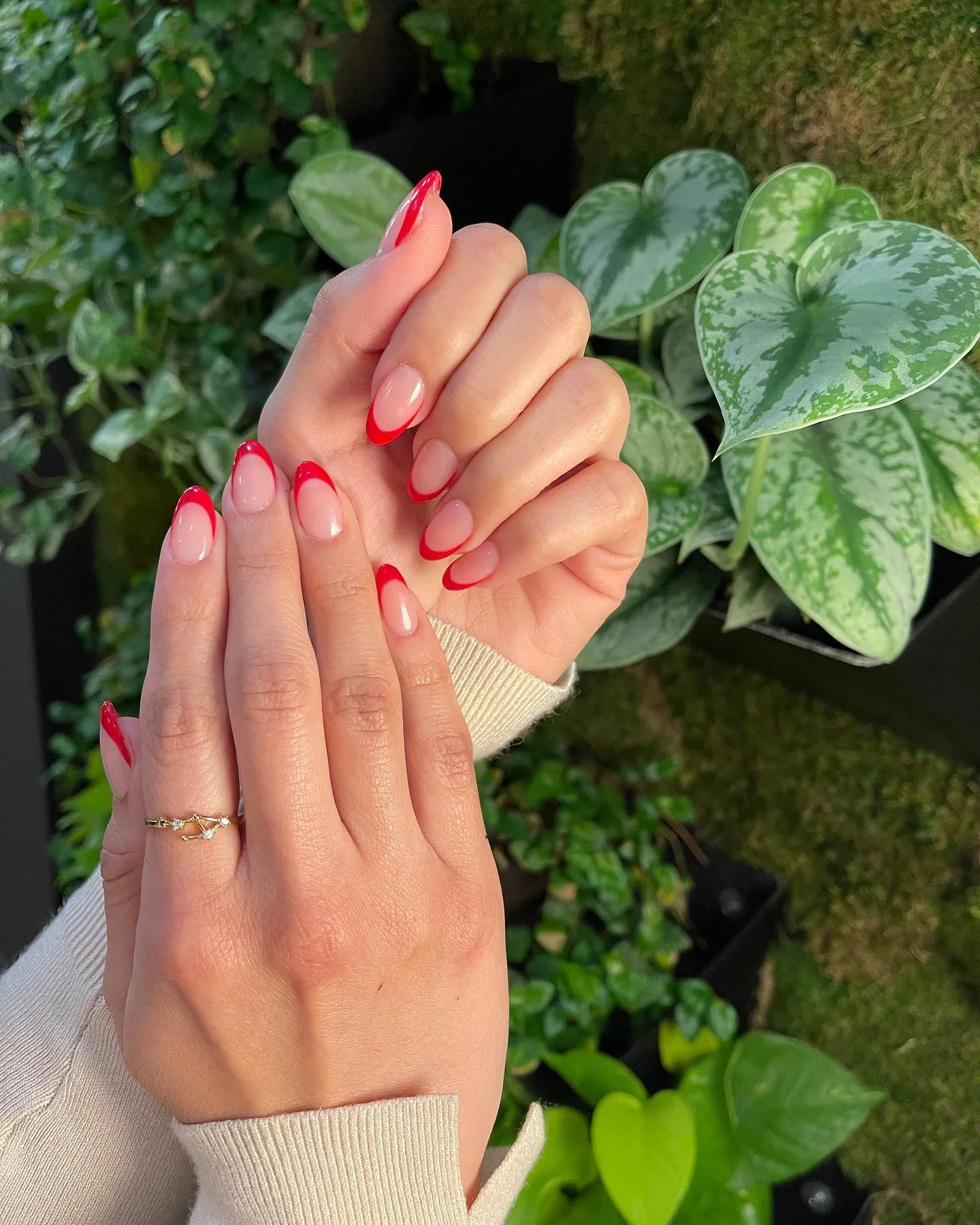 Red French Tip Nails