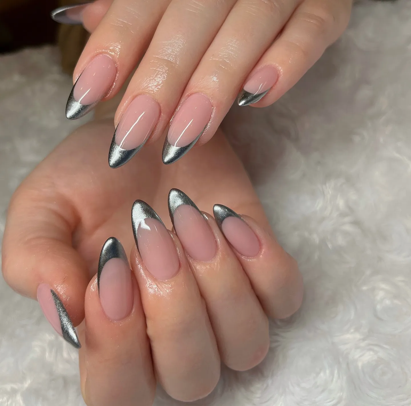 Chrome French Nails