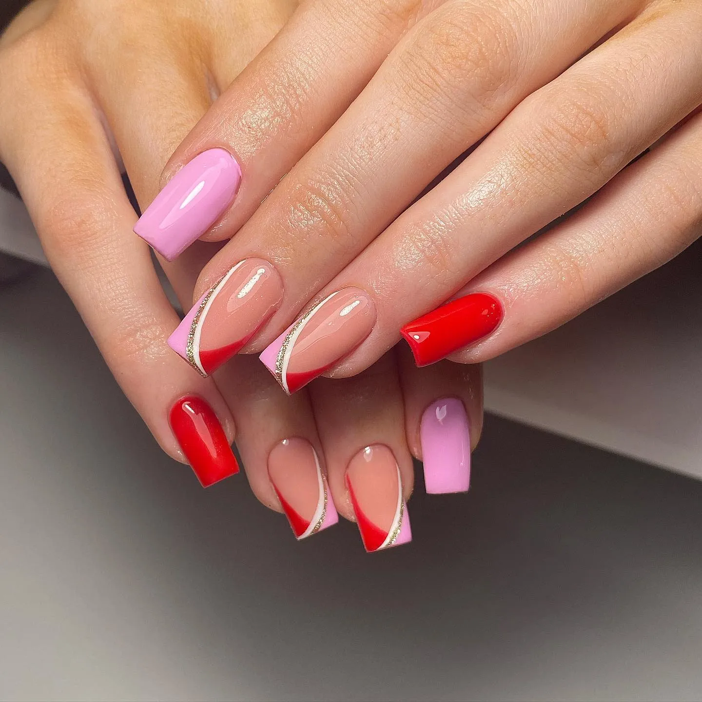 Pink and Red Nail Designs