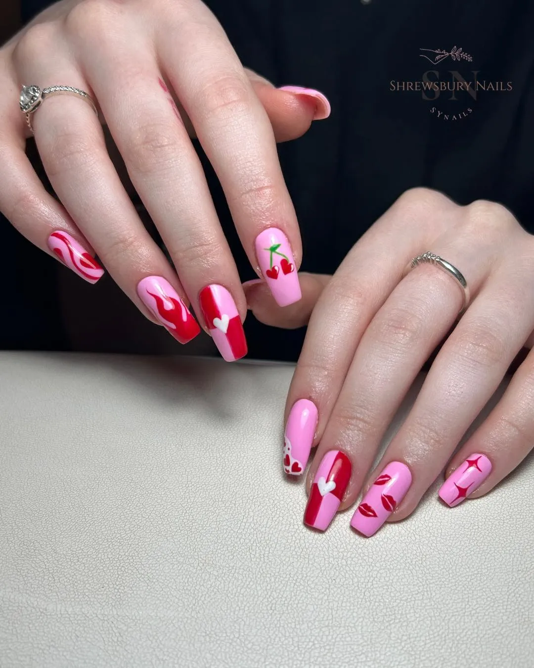 Pink and Red Nail Designs