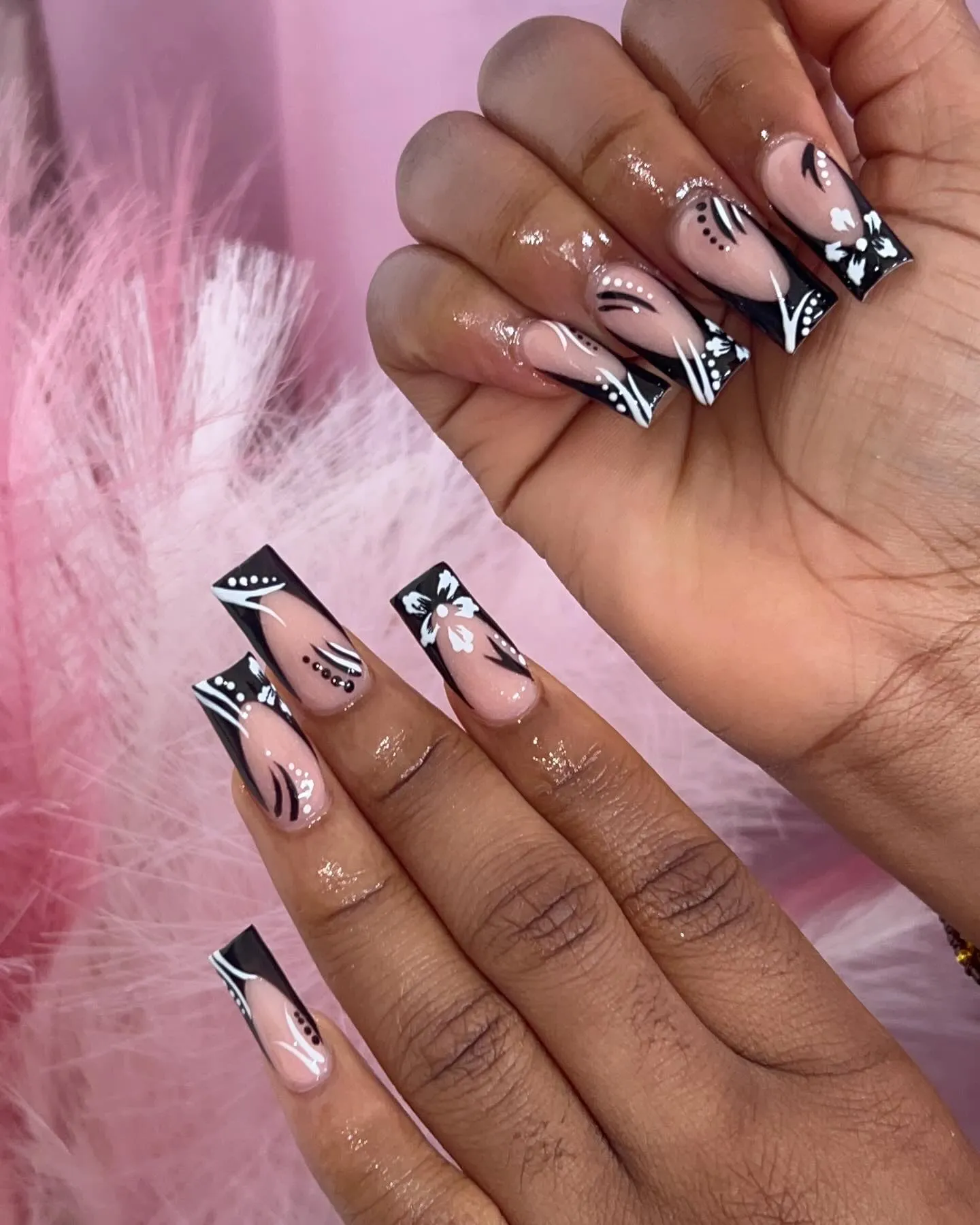 Seasonal French Tip Coffin Nails