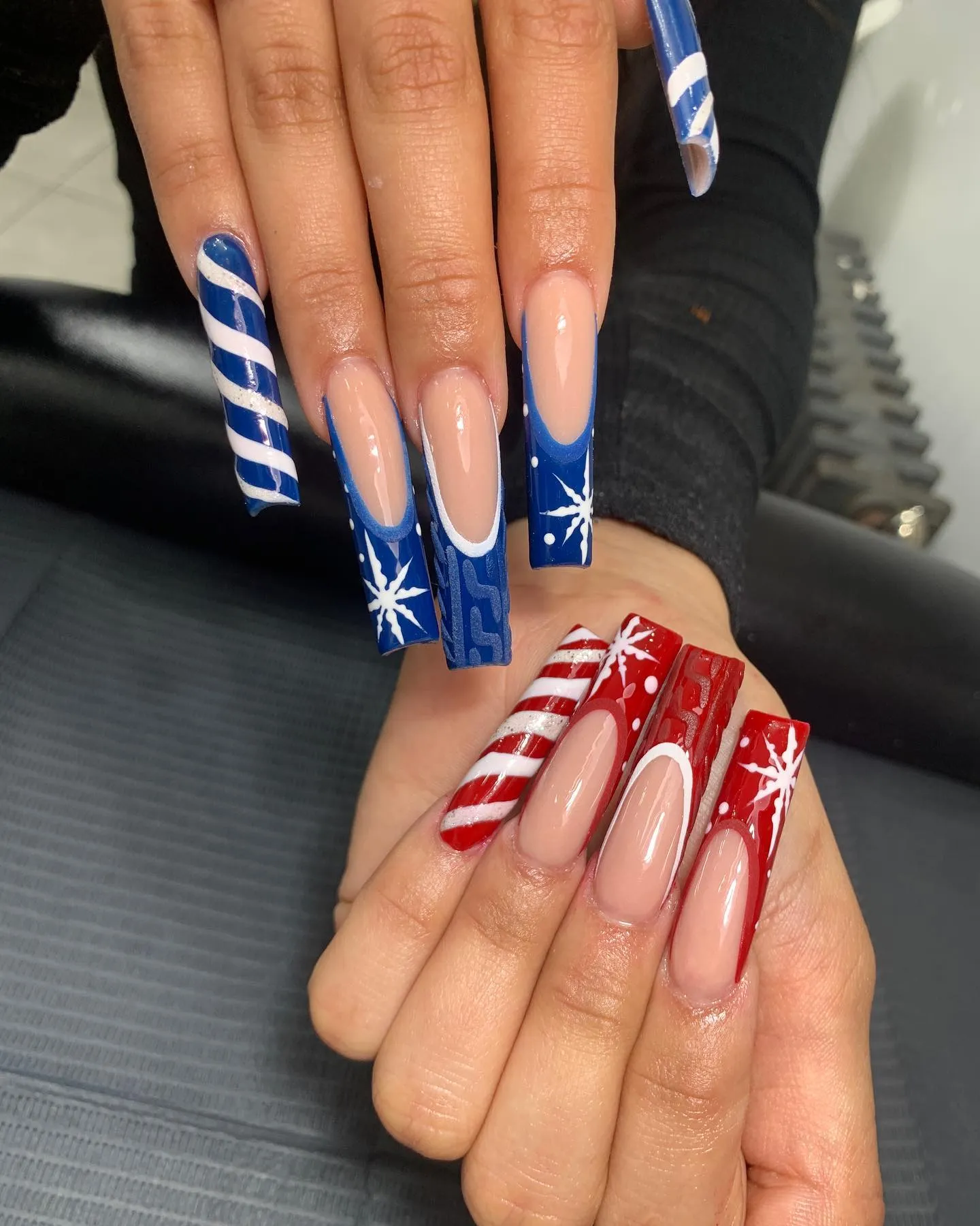 Blue and Red Nail Designs