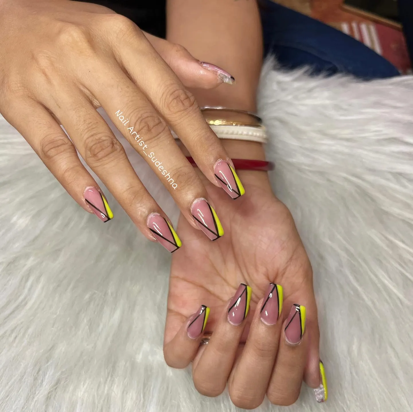 Neon French Nails