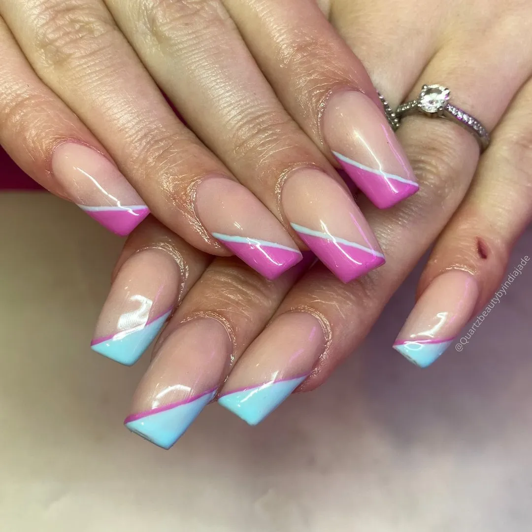 Geometric Coffin Nails