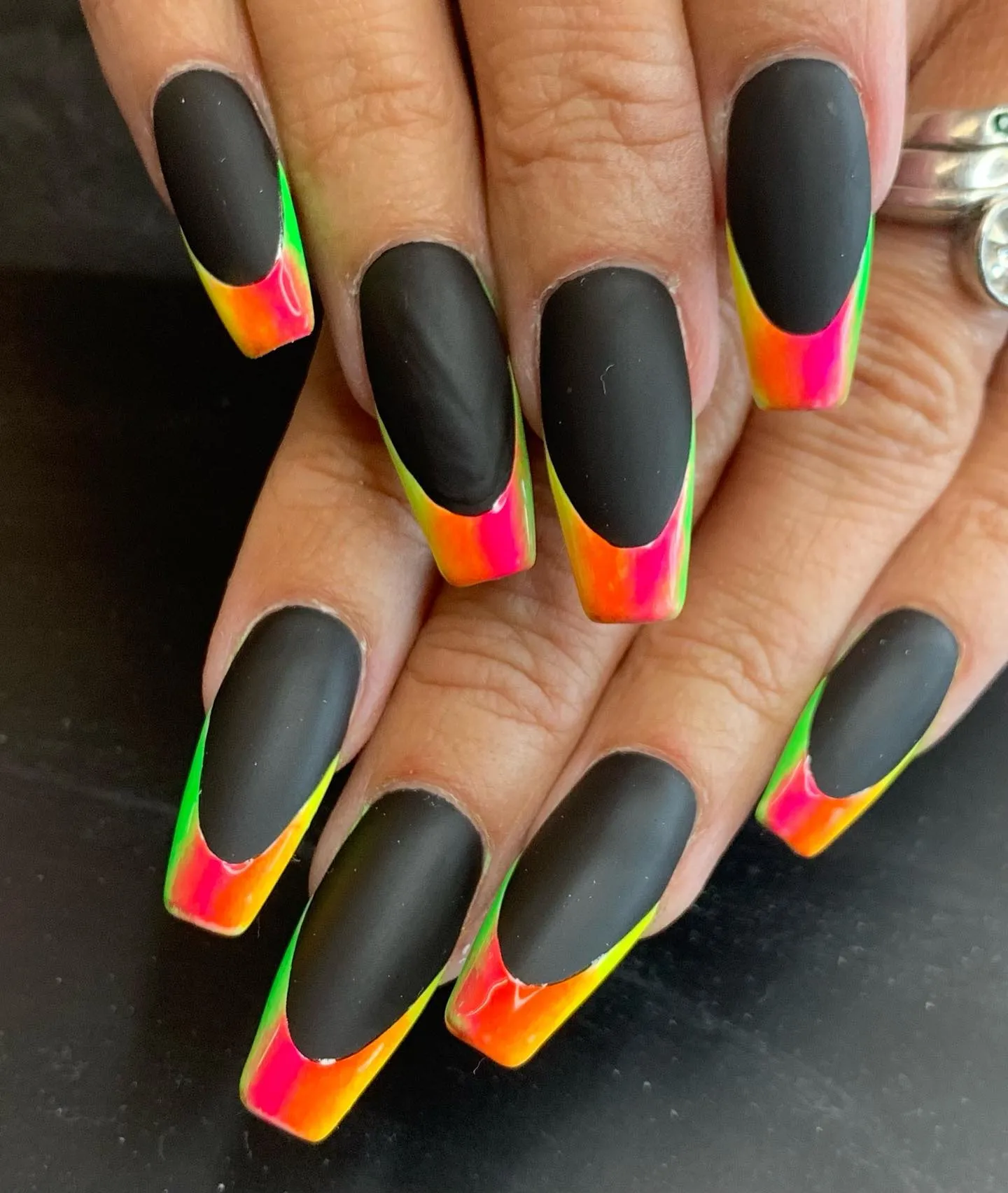 Neon French Nails