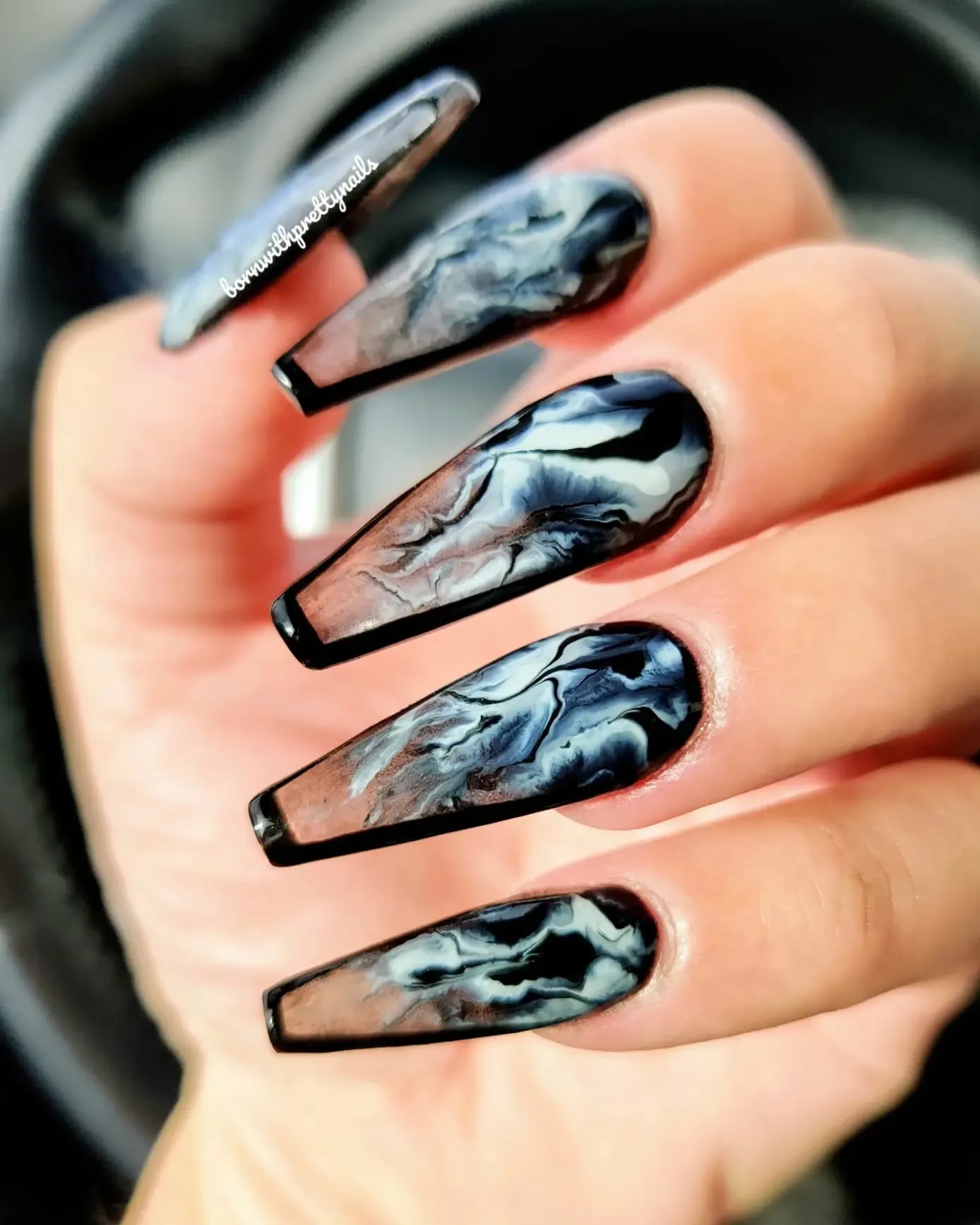 Marble French Nails