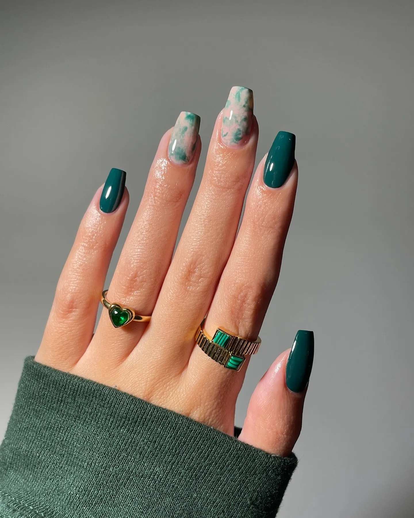 Marble Coffin Nails