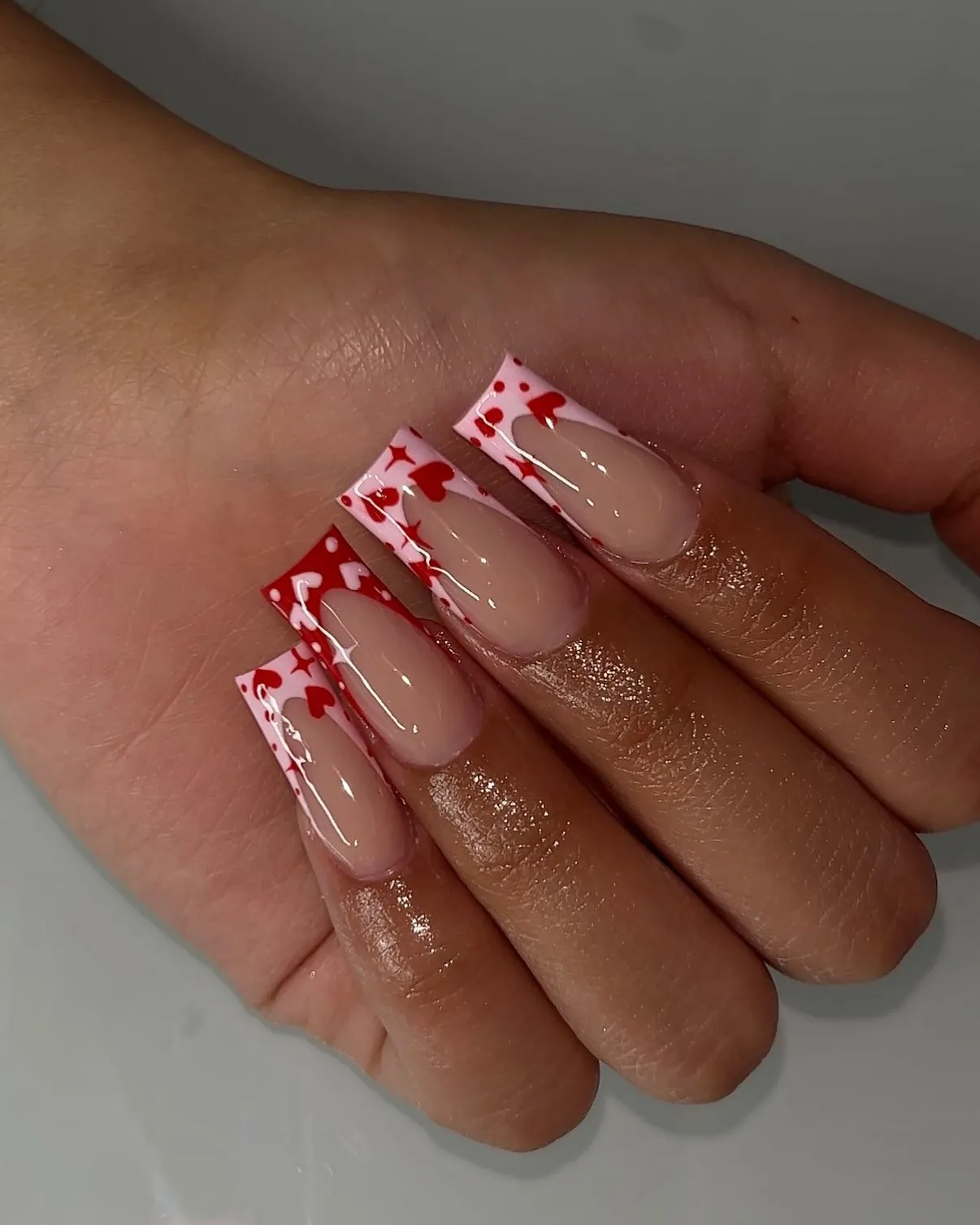 Pastel Pink and Red Nail Ideas