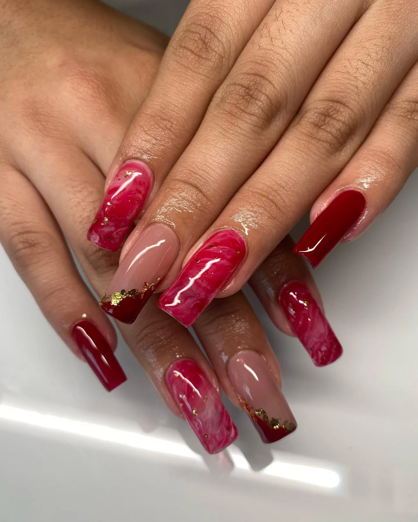 Gold and Red Nail Designs