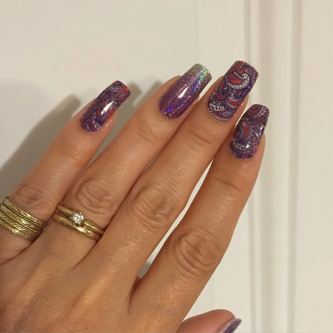 Purple and Red Nail Designs