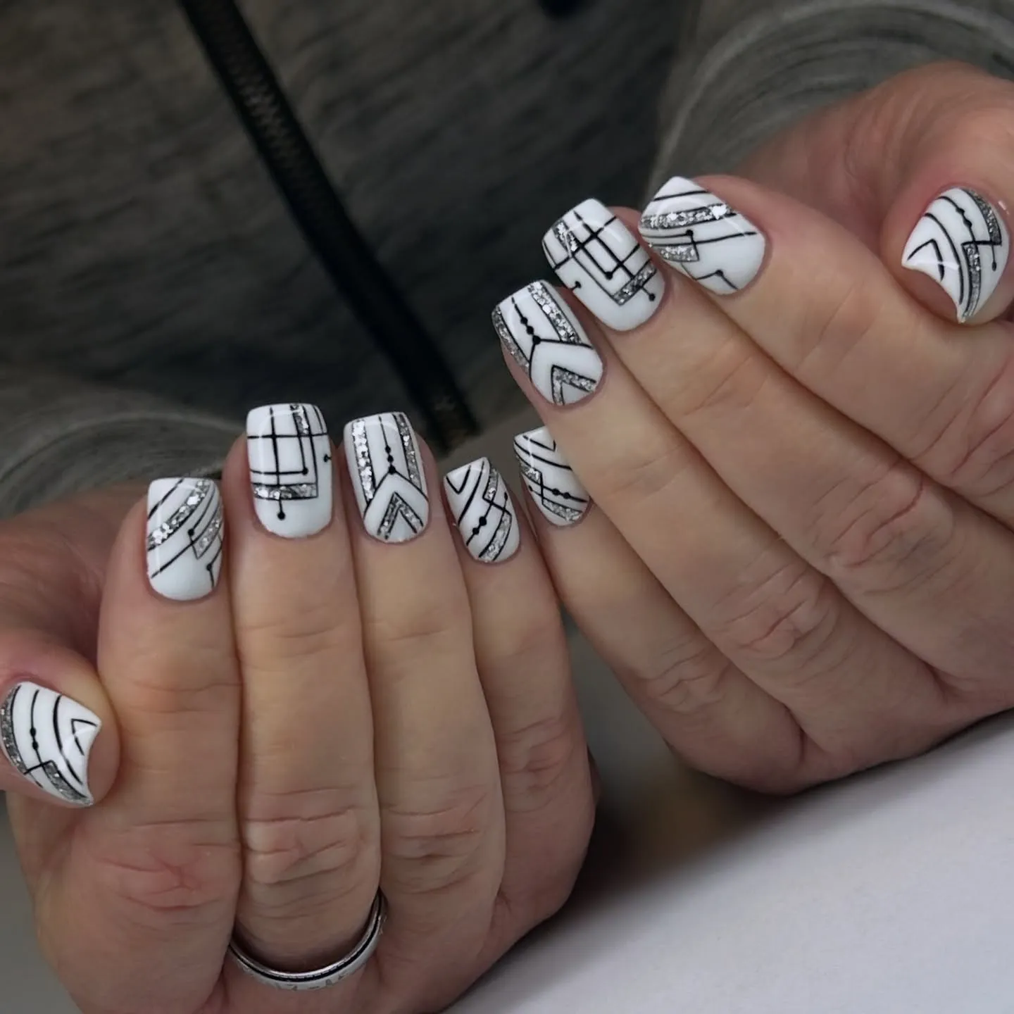 Geometric Coffin Nails