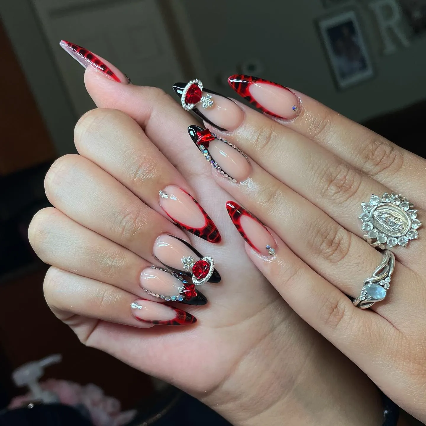 Black and Red Nails