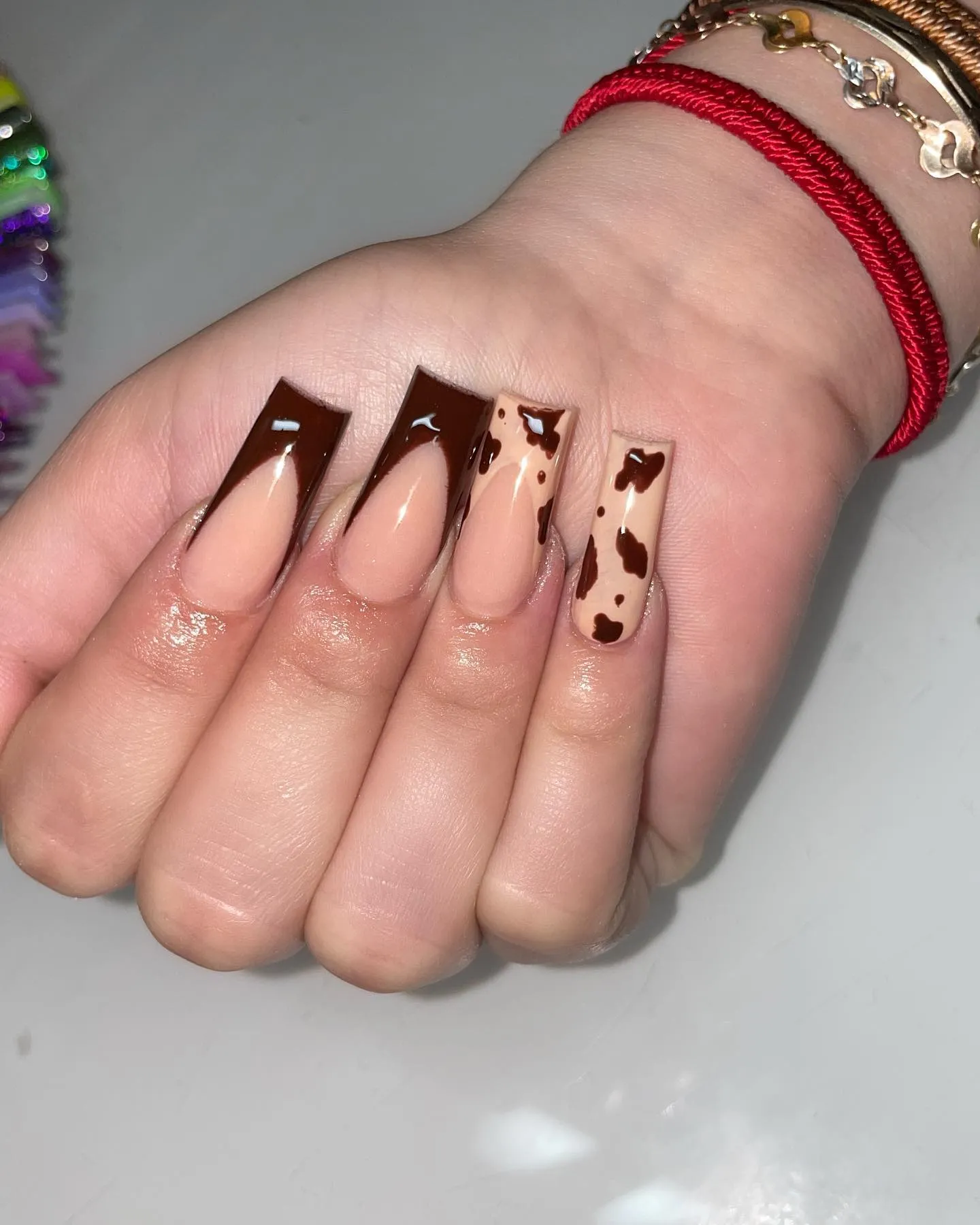 Brown French Tip Nails For Wedding