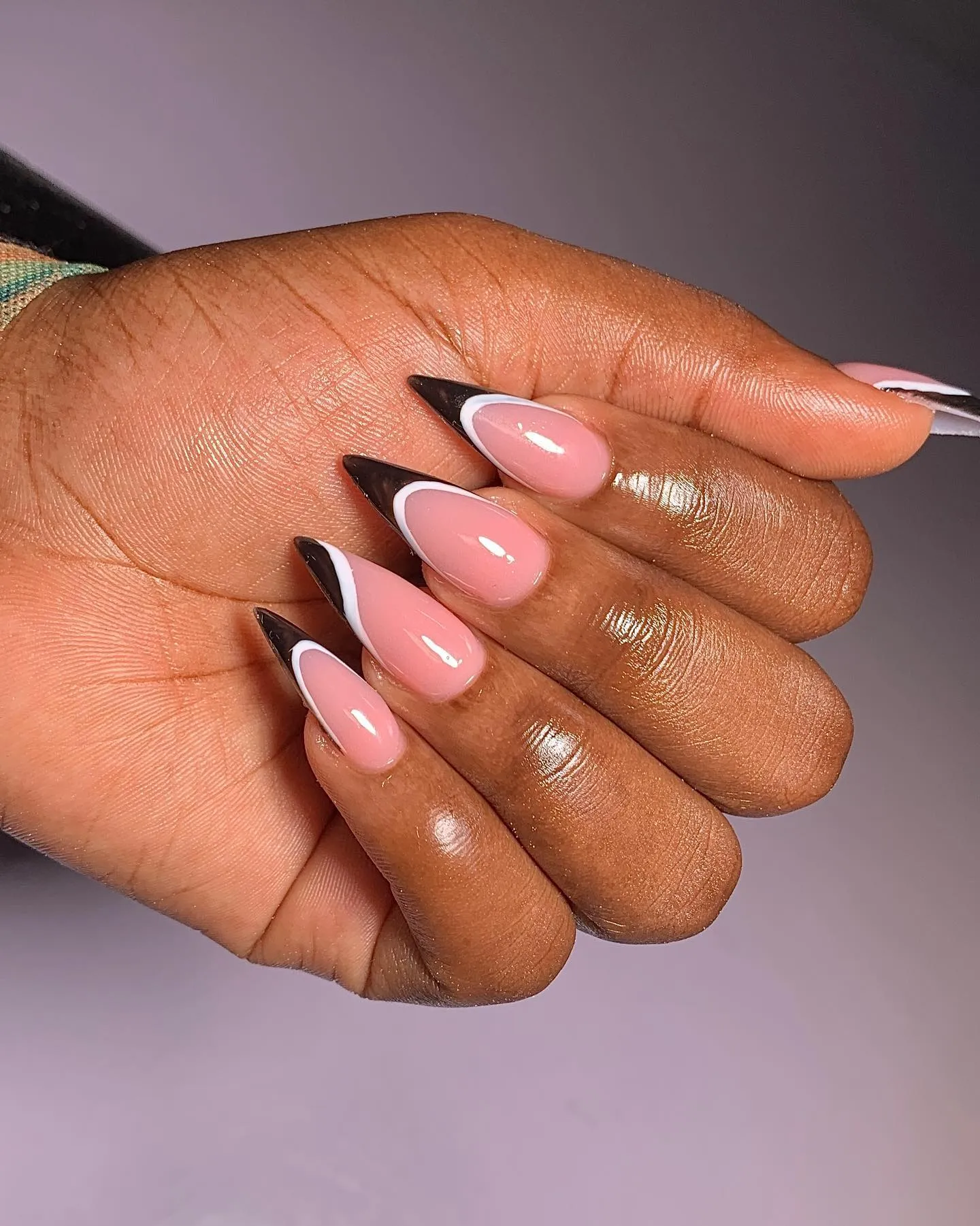 Double Line French Tip Nails