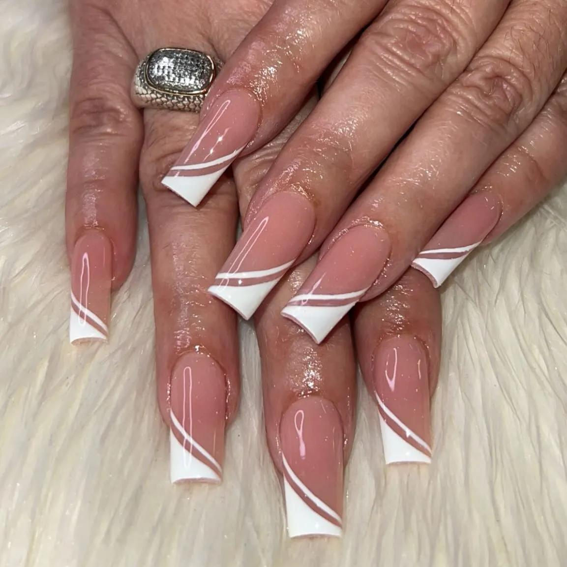 Double Line French Tip Nails