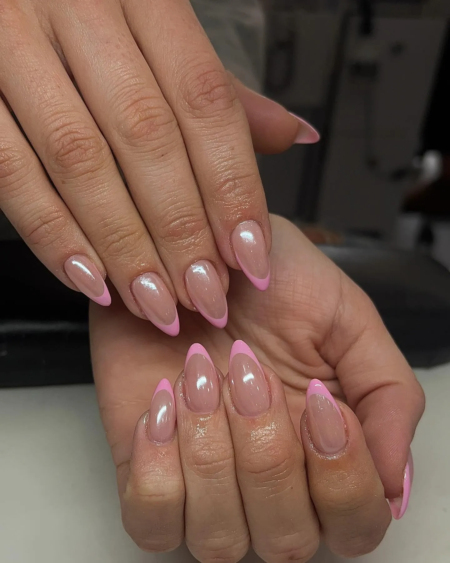 Chrome French Tip Nails